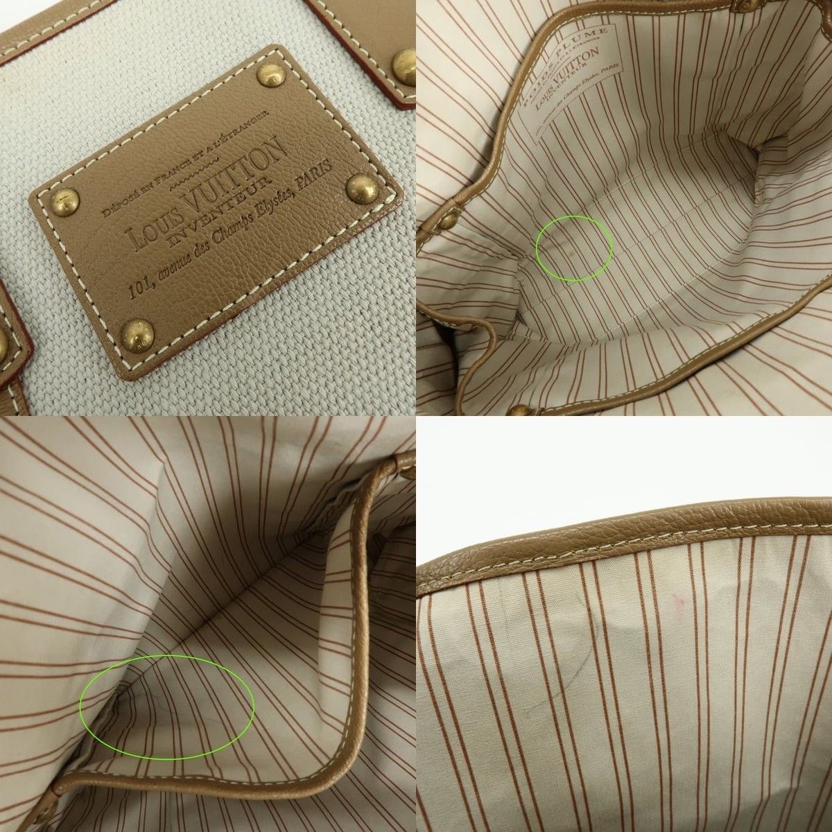 Louis Vuitton Louis Vuitton Antigua Poaplum GM Canvas & Leather Tote White Size ONE SIZE - 7 Thumbnail
