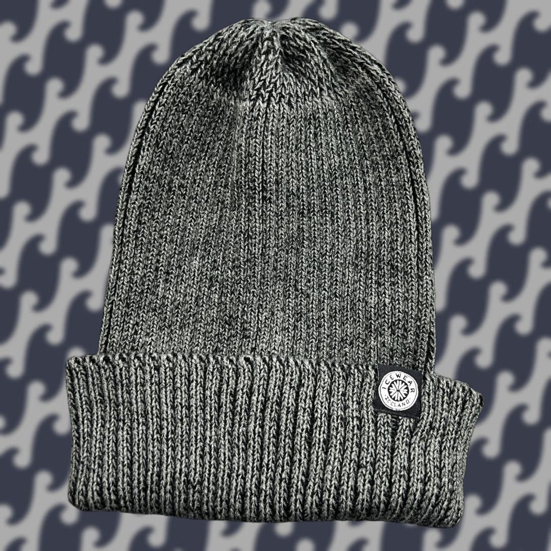 Vintage Icewear Gray Beanie Hat One Size Stretch Knit Cuffed Ribbon Beanie Mens Womens Unisex Adults Size ONE SIZE - 1 Thumbnail