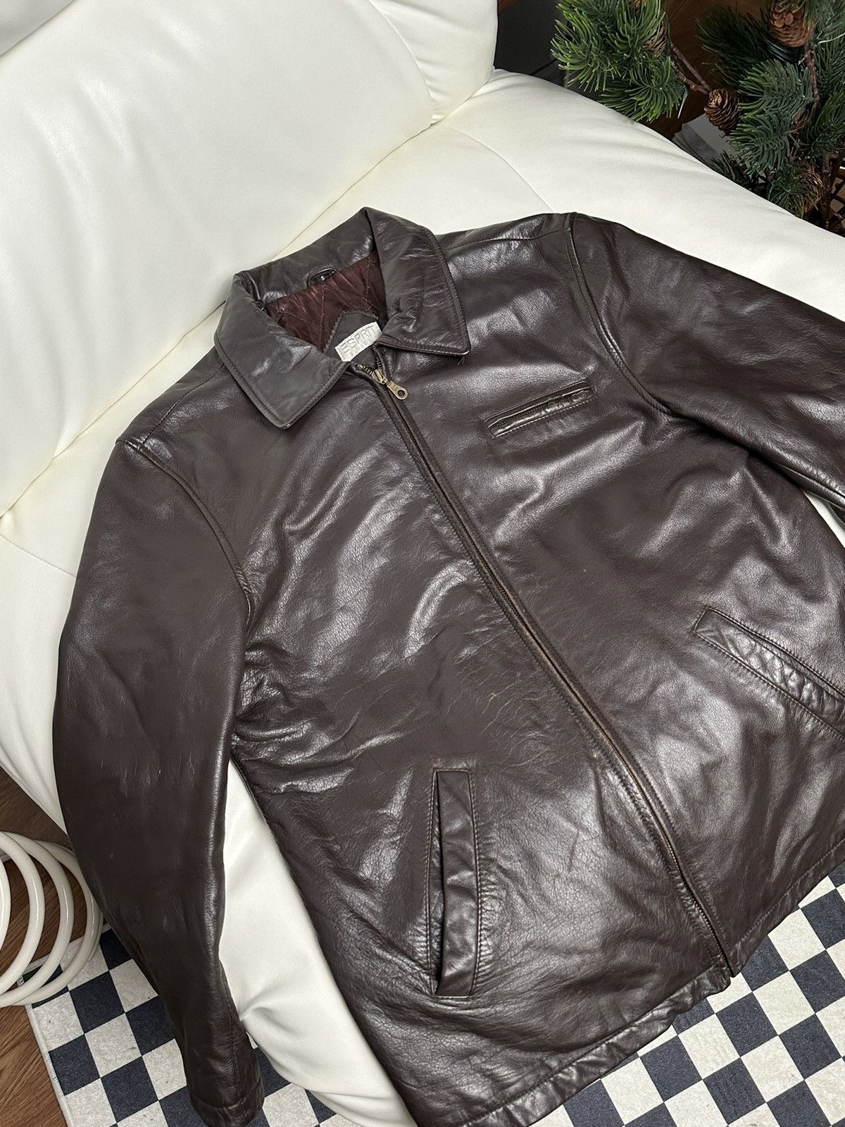 Vintage Vintage leather cropped jacket sprit 90s boxy fit Size US M / EU 48-50 / 2 - 2 Thumbnail