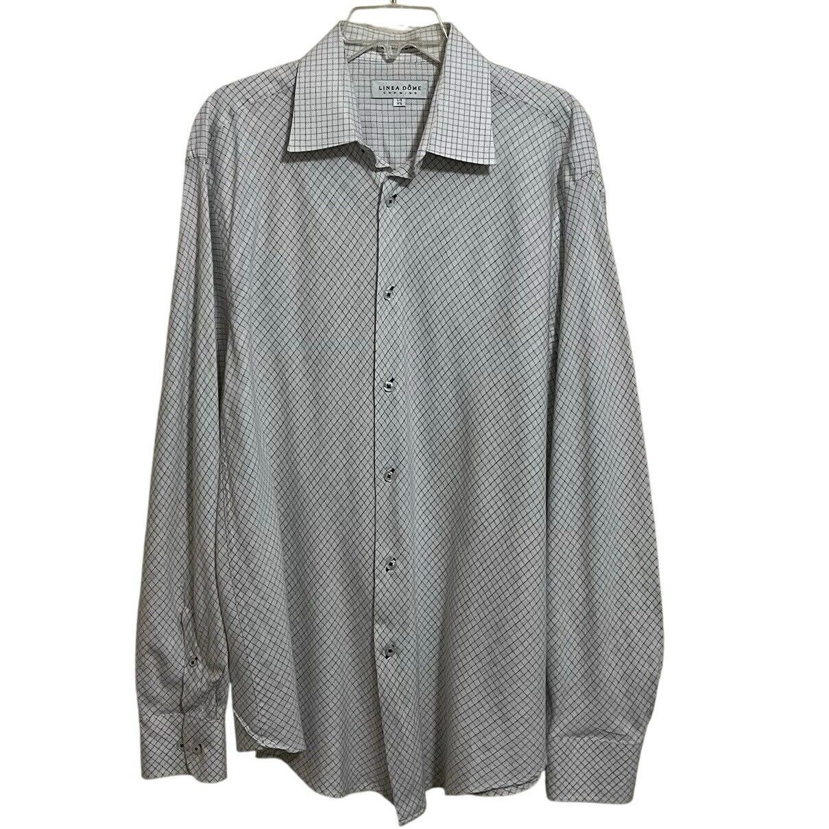 Other Linea Dome Chemise | White Windowpane Long Sl Shirt 16.5 Size US L / EU 52-54 / 3 - 1 Thumbnail