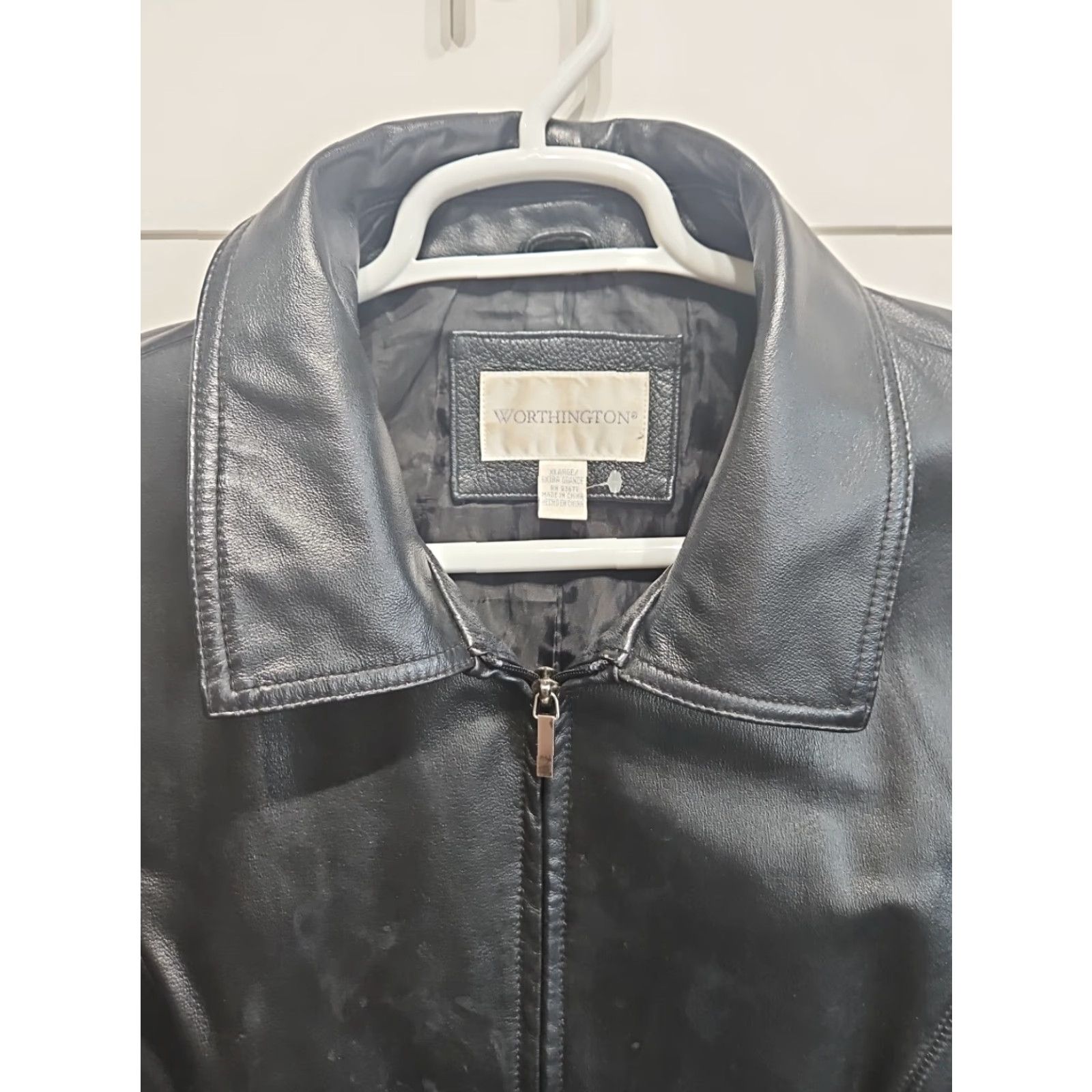 Worthington Worthington Genuine Leather Jacket Womens Black XL Full Zip Long Coat Jacket Size XL / US 12-14 / IT 48-50 - 5 Thumbnail