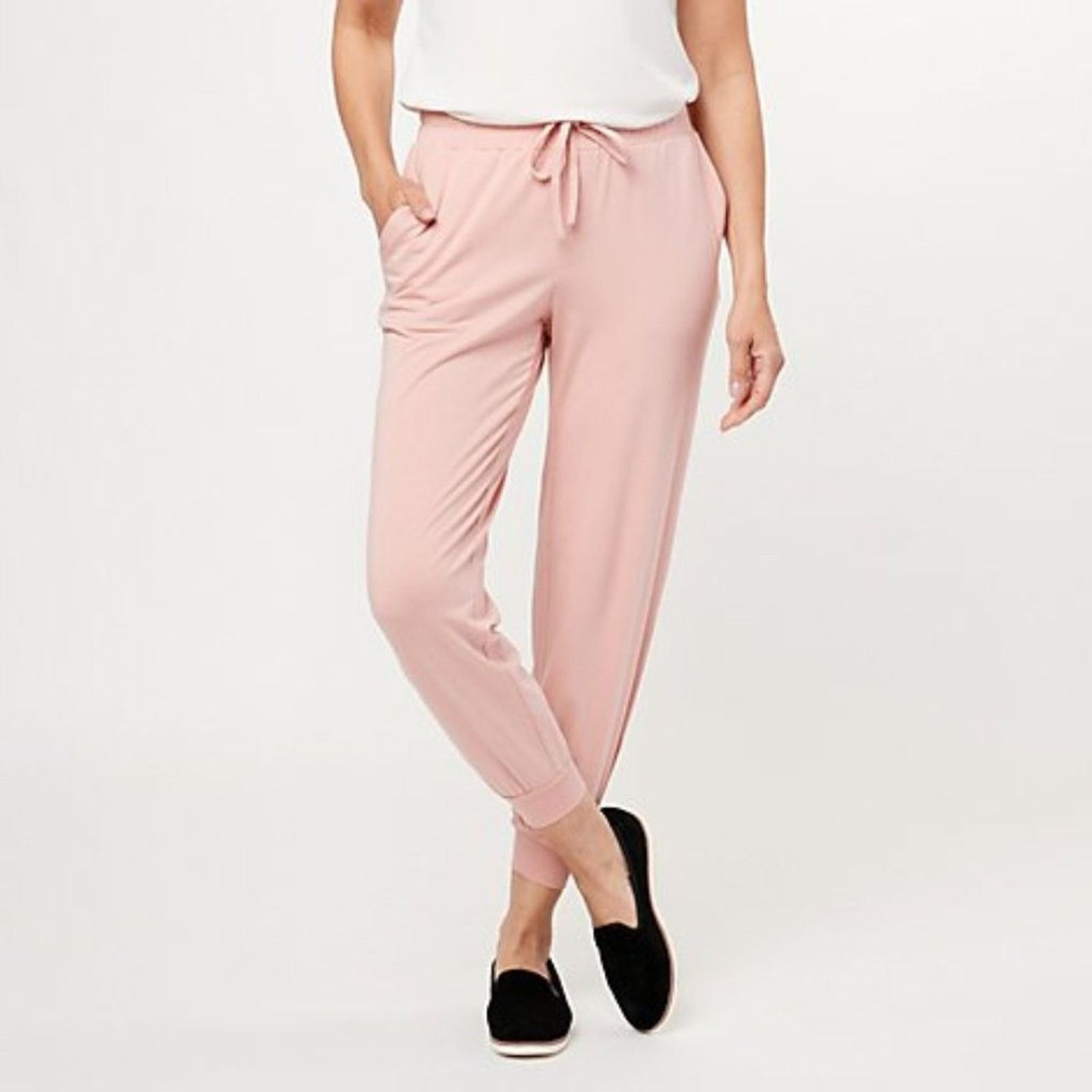 New Look NEW LOOK Blush Buttery Soft Dress Drawstring Jogger Pants Size 29" - 1 Thumbnail