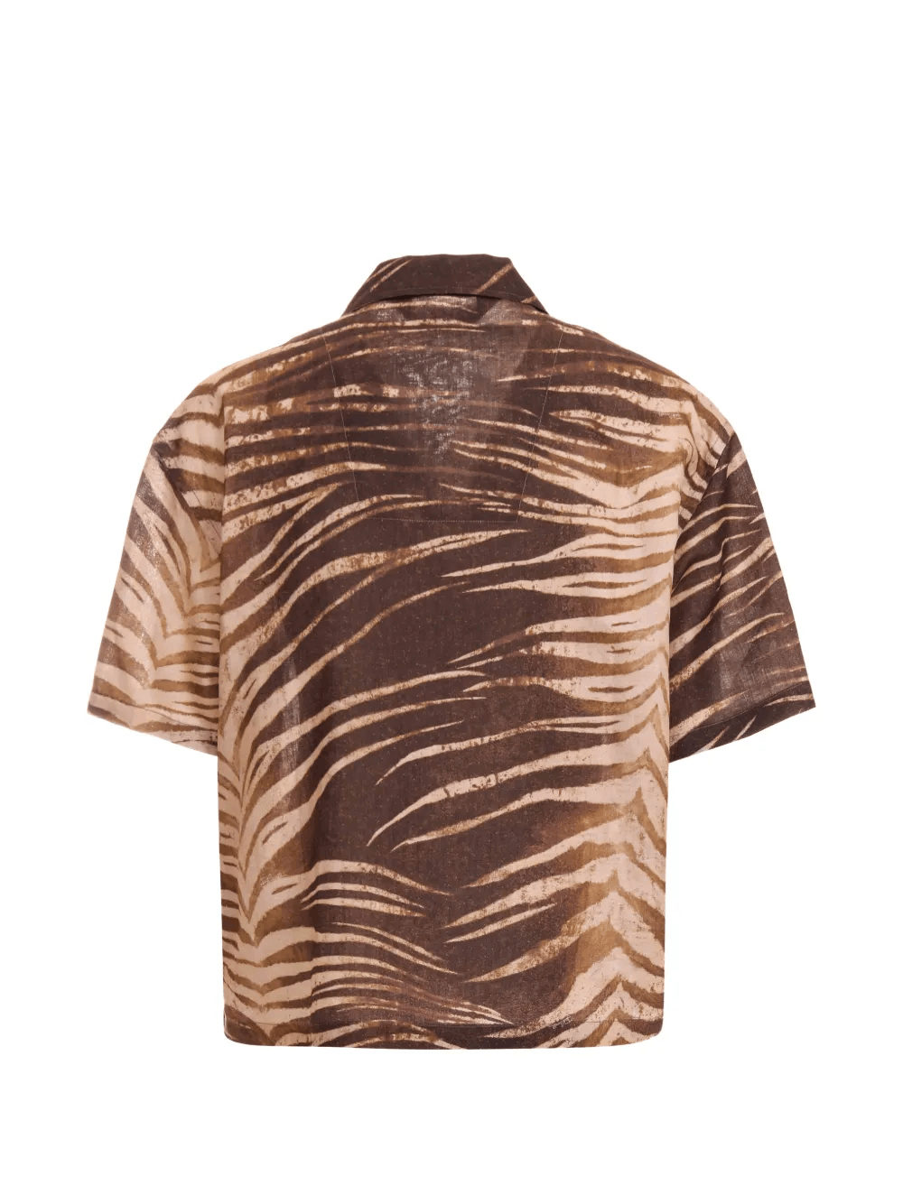 Other Men’s Short-Sleeved Tiger Print Shirt in Beige & Brown Size US M / EU 48-50 / 2 - 4 Thumbnail