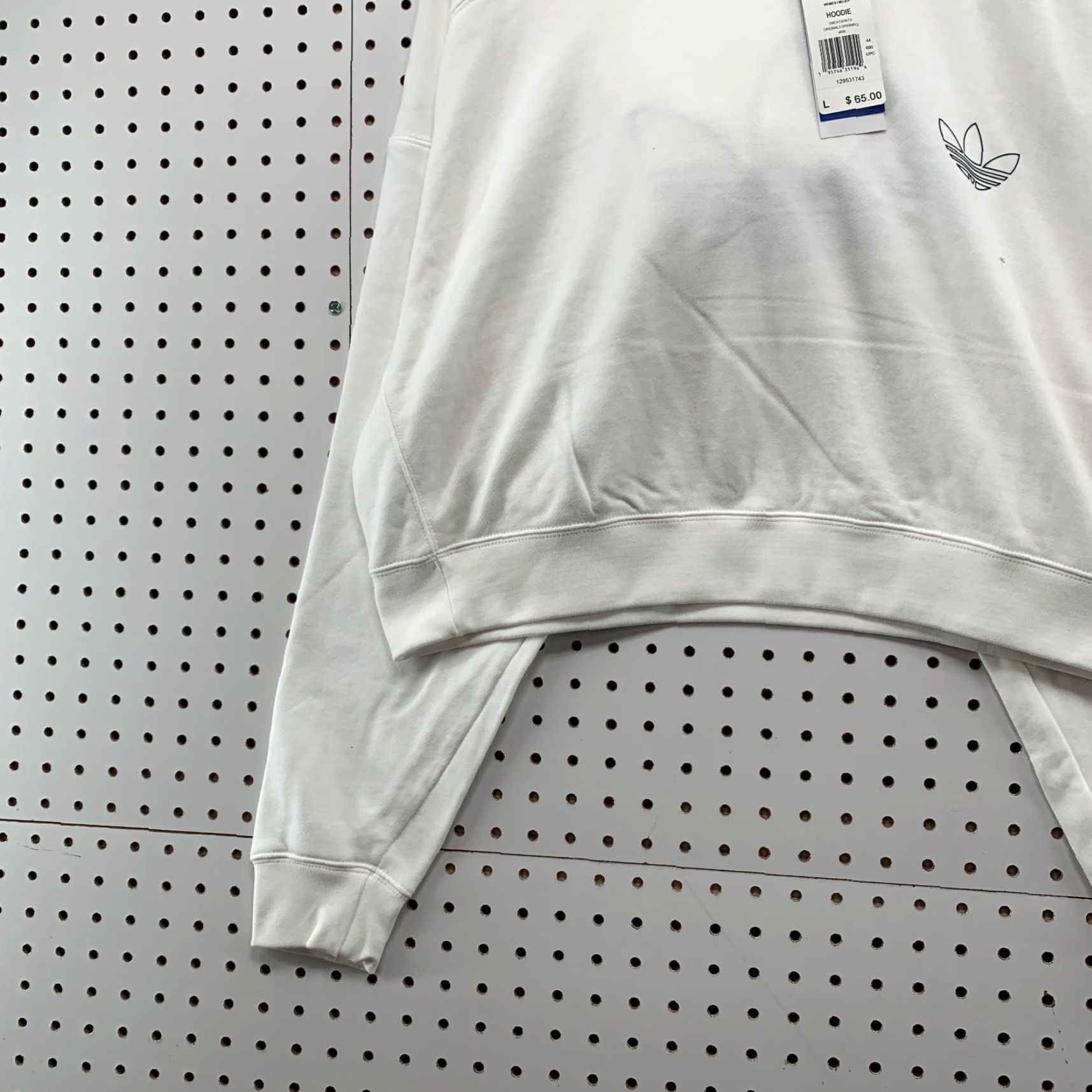 Adidas NEW Adidas Originals Cropped Hoodie Women Large White Activewear Pullover Long Sleeve Size L / US 10 / IT 46 - 3 Thumbnail