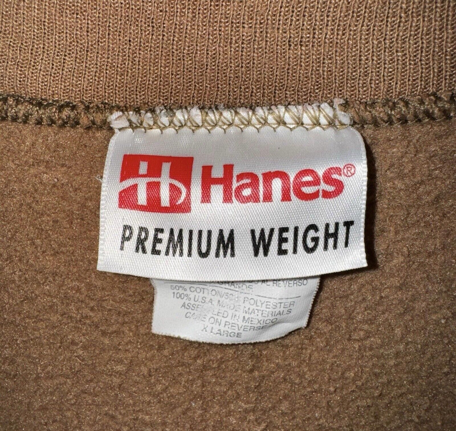 Hanes Vintage 90s Hanes Premium Tan Brown Earth Tone Crewneck XL Size US 36 / EU 52 - 4 Thumbnail