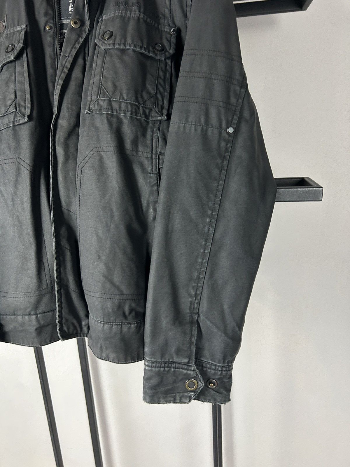 Japanese Brand VTG Avant Garde Rick Owens Style Cargo WAX Bomber Jacket 90s Size US M / EU 48-50 / 2 - 9 Thumbnail