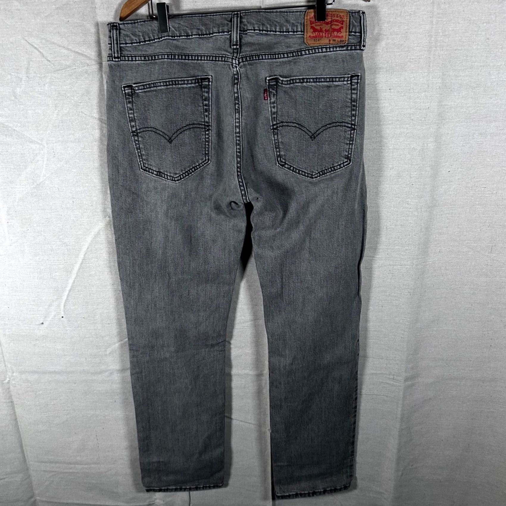 Levi's Levis 514 Mens Grey Straight Fit Denim Jeans 36x32 Grey Wash 00514-1660 Size US 36 / EU 52 - 2 Thumbnail