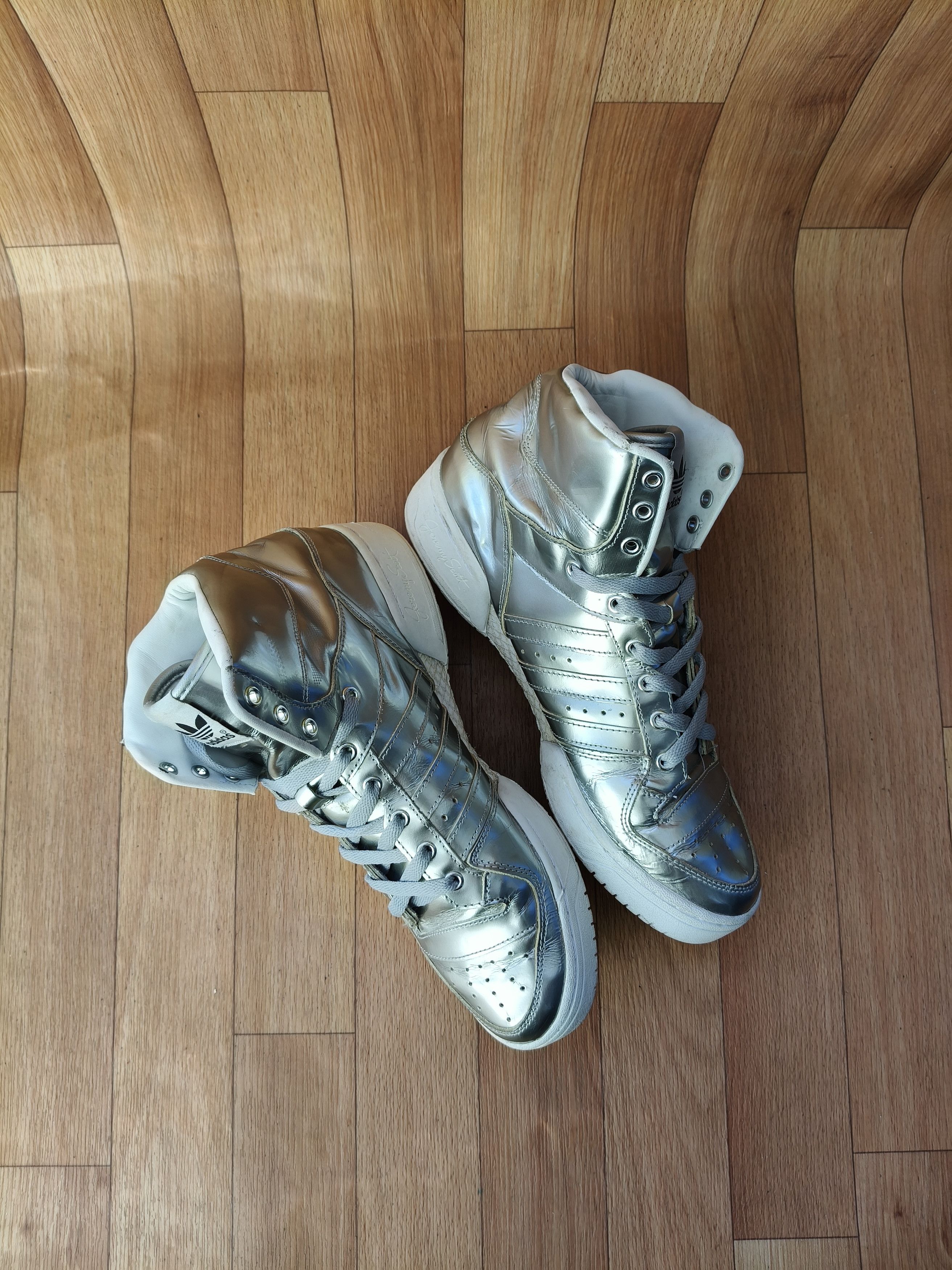 Adidas × Jeremy Scott Jeremy Scott liquid silver sneakers Size US 10 / EU 43 - 6 Thumbnail