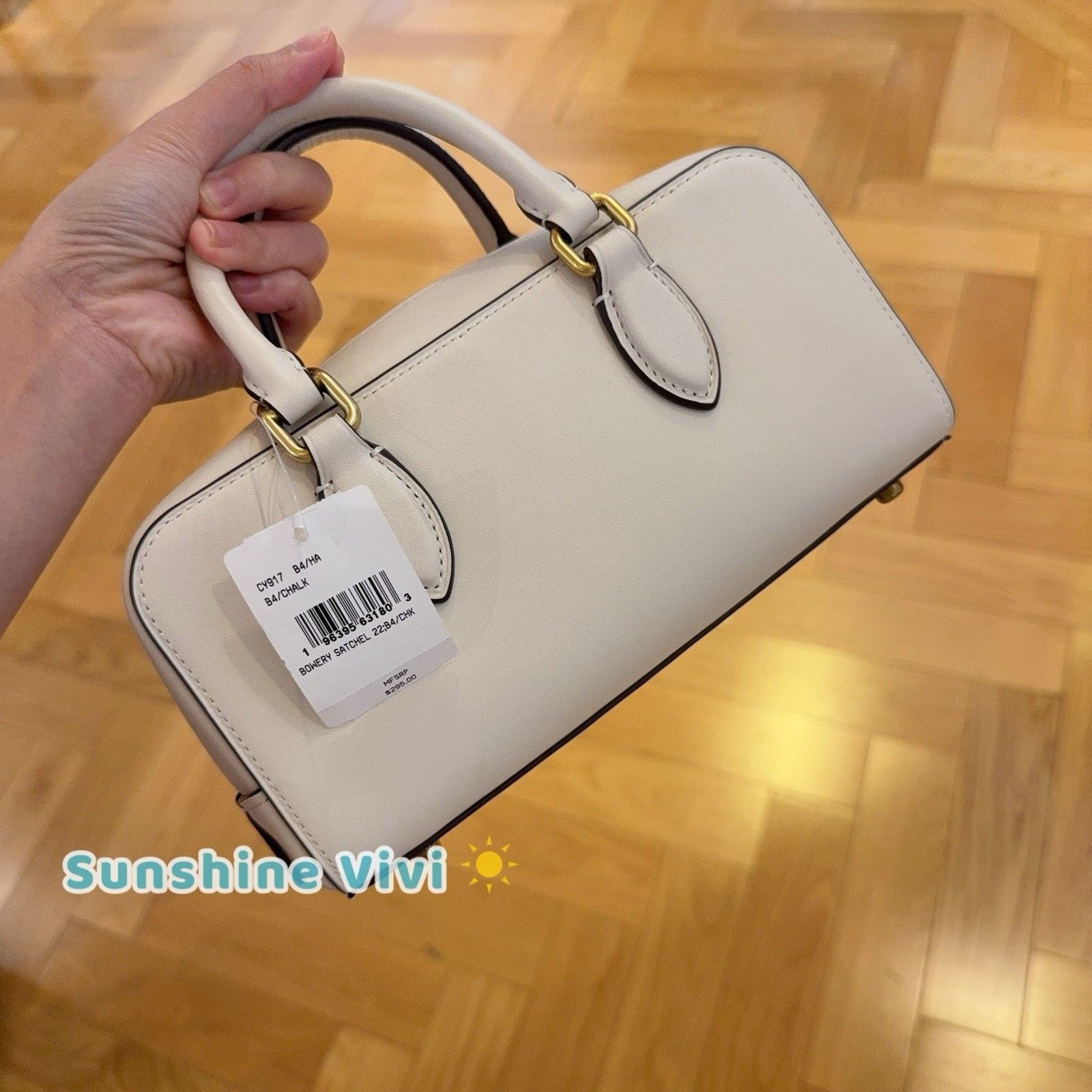Coach NWT Coach Bowery Satchel 22 Brass/Chalk White Leather CY917 Size ONE SIZE - 3 Thumbnail