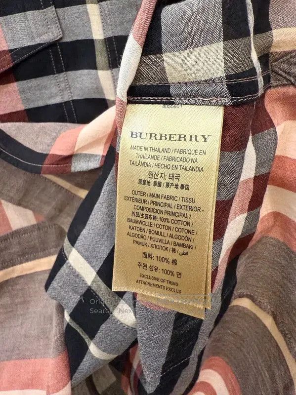 Burberry Burberry Light Gray Cotton Check Long Sleeve Shirt. Size XS / US 0-2 / IT 36-38 - 7 Thumbnail
