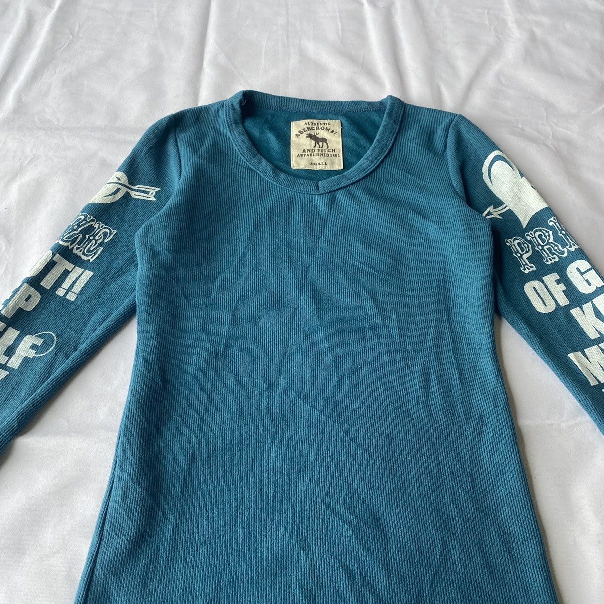 Beauty Beast × If Six Was Nine × Le Grande Bleu (L.G.B.) Japanese Poem and graphic Long Sleeve Affliction Style Size S / US 4 / IT 40 - 3 Thumbnail