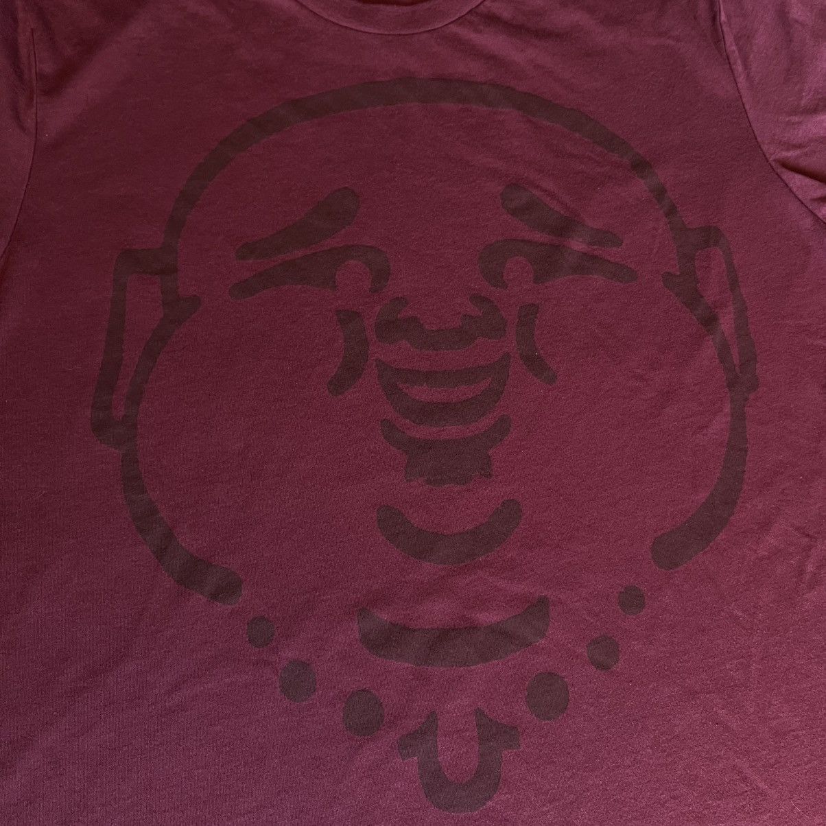 True Religion Vintage Y2K True Religion Big Buddha Face Logo Burgundy Tee Size US L / EU 52-54 / 3 - 3 Thumbnail