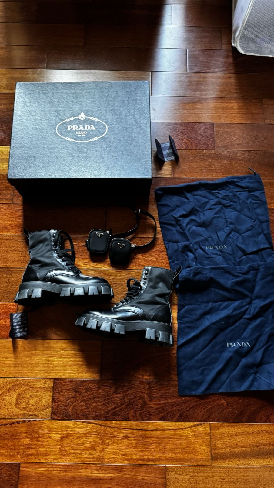 Prada Prada Monolith brushed leather renylon combat boot Size US 10.5 / EU 43-44 - 1 Thumbnail