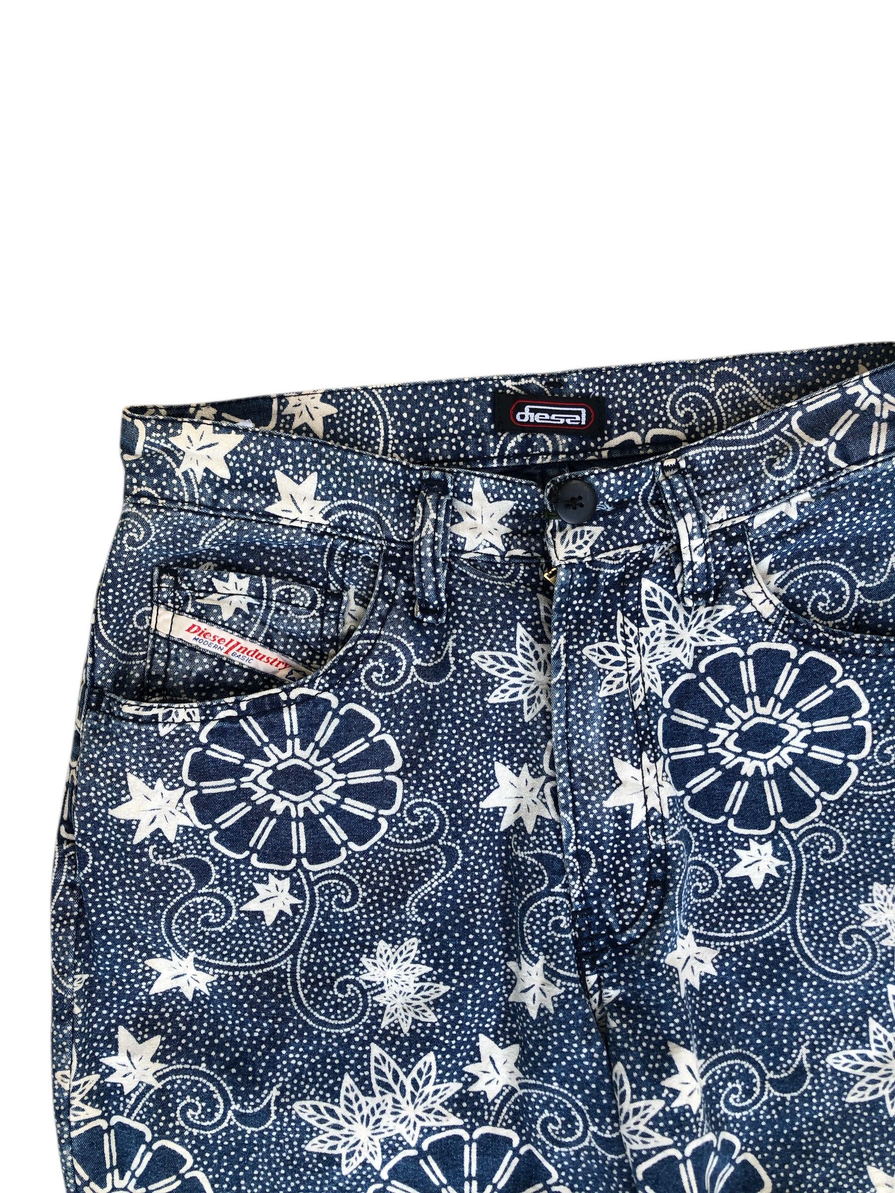 Diesel VINTAGE DIESEL BLUE PATERNED TROUSER Size 27" / US 4 / IT 40 - 3 Thumbnail