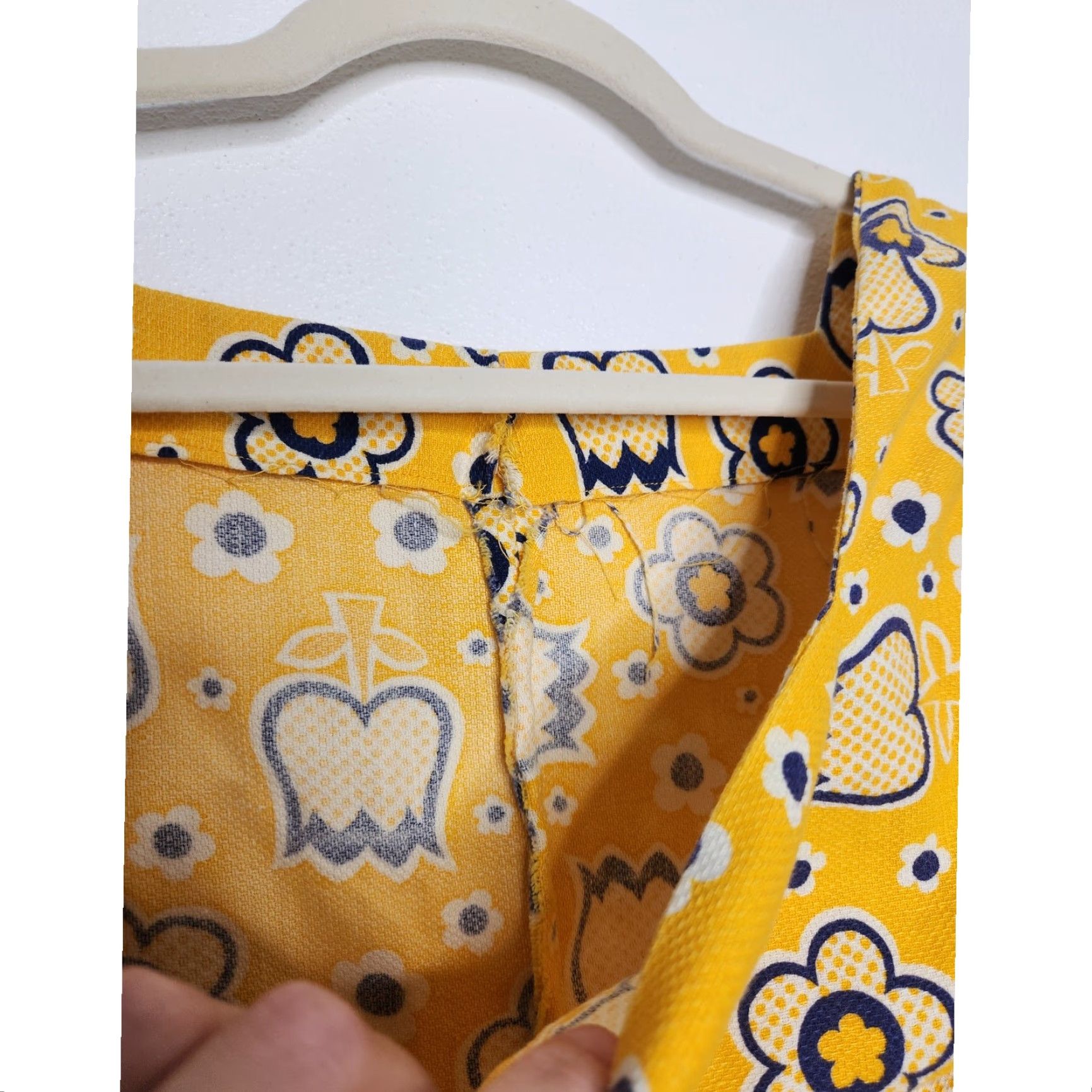 Vintage VINTAGE Dress Tulip Flower Tunic Boxy Mini Short Yellow 60s 70s Women Girls Mens Size S / US 4 / IT 40 - 5 Thumbnail