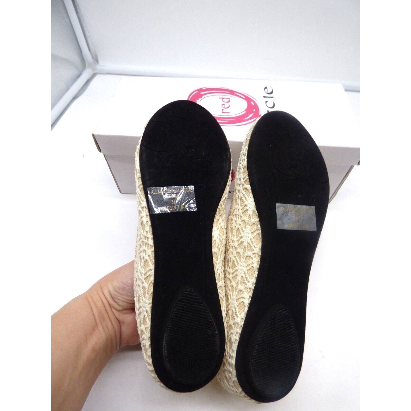 Other Red Circle Women’s Jillian Fabric Flats, Beige/Cream, Size 5 Size US 5.5 / IT 35.5 - 5 Thumbnail