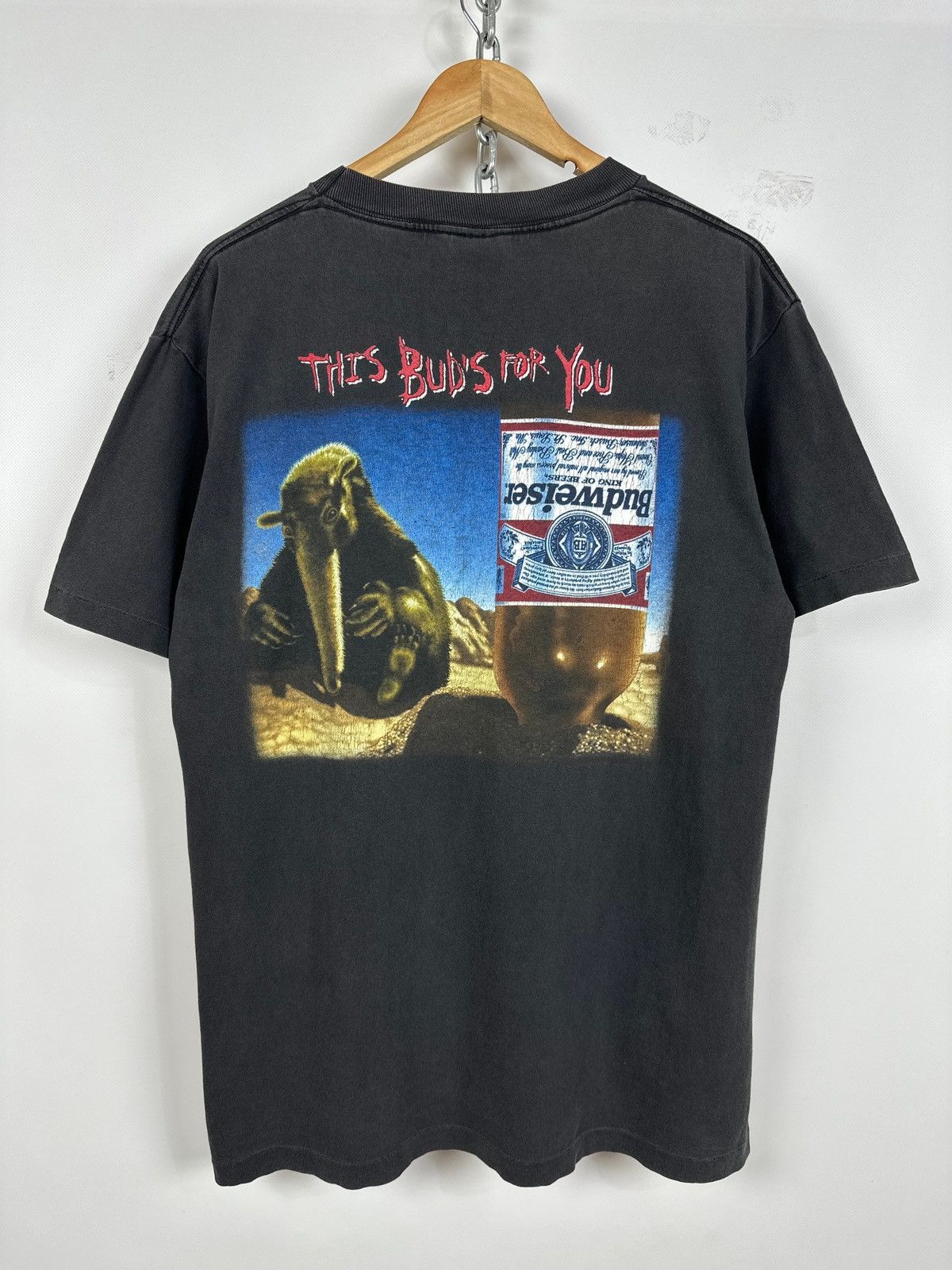 Budweiser 90s Vintage Budweiser This Bud’s For You Anteater T-Shirt Size US L / EU 52-54 / 3 - 1 Thumbnail