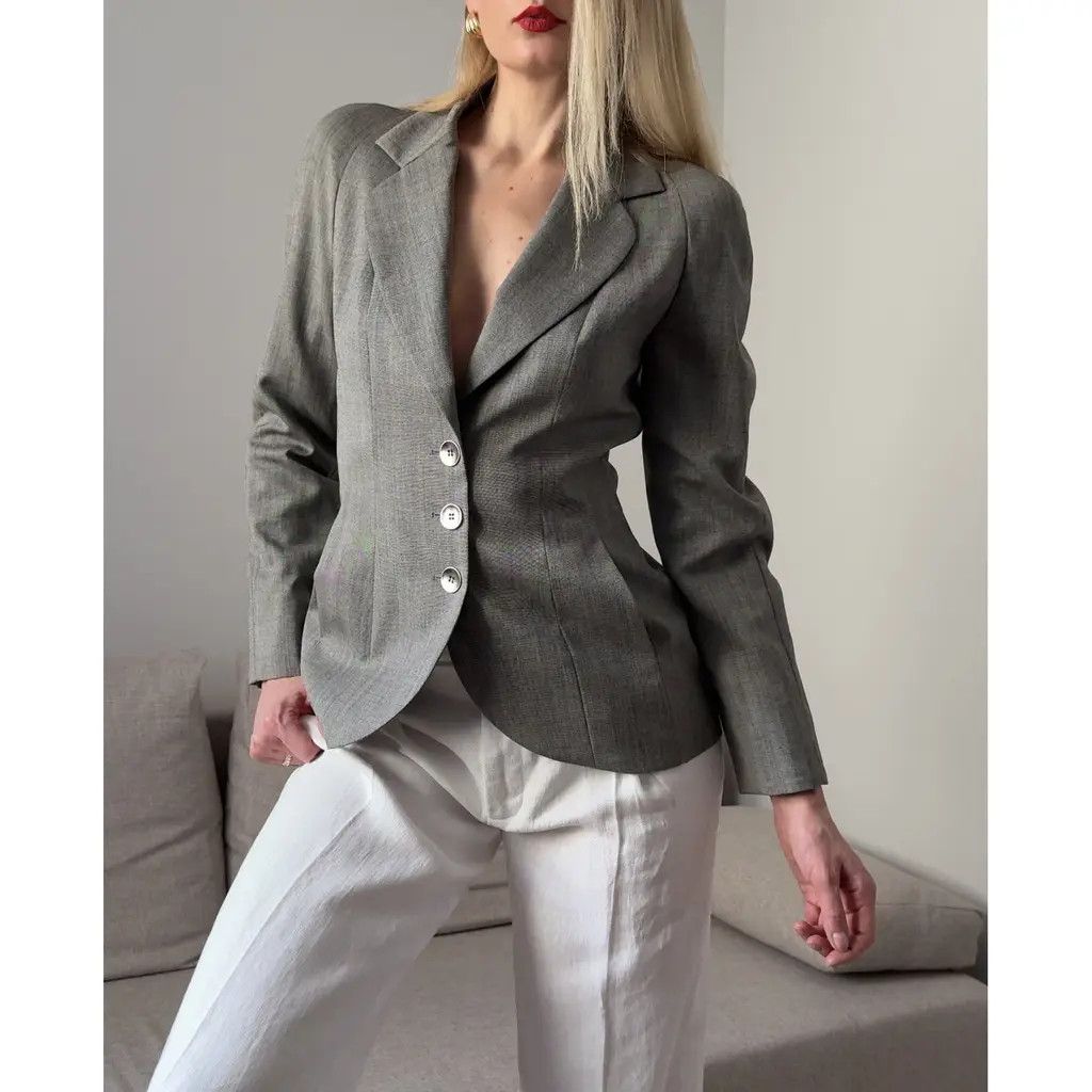 Dior Christian Dior Boutique Bar Blazer Grey Wool Size IT 44 Size M / US 6-8 / IT 42-44 - 2 Thumbnail