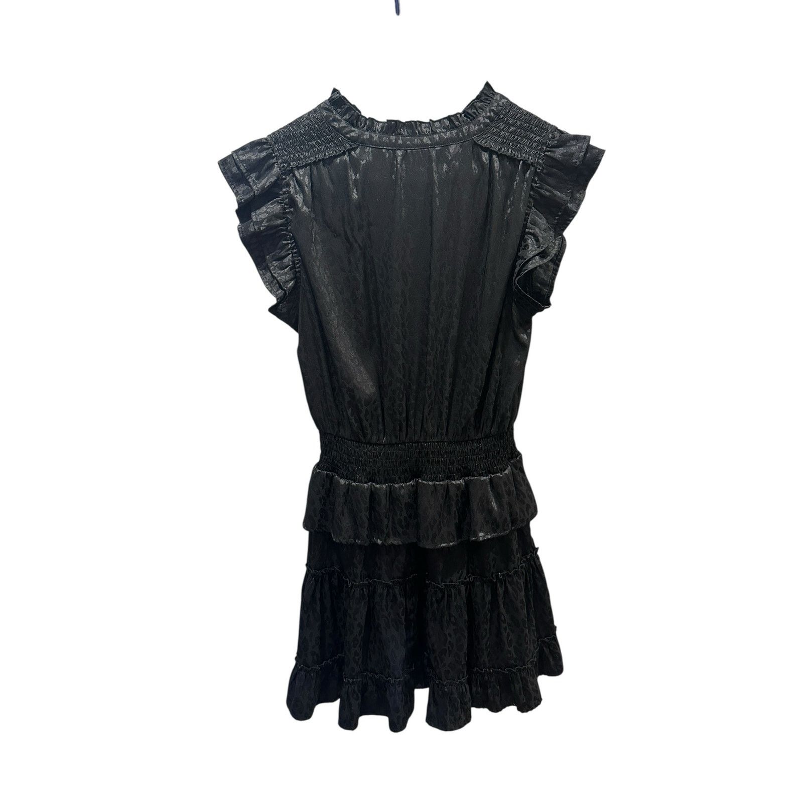 Other Entro Cheetah Print Short Sleeve Ruffled Tiered V-Neck Dress Size M / US 6-8 / IT 42-44 - 7 Thumbnail