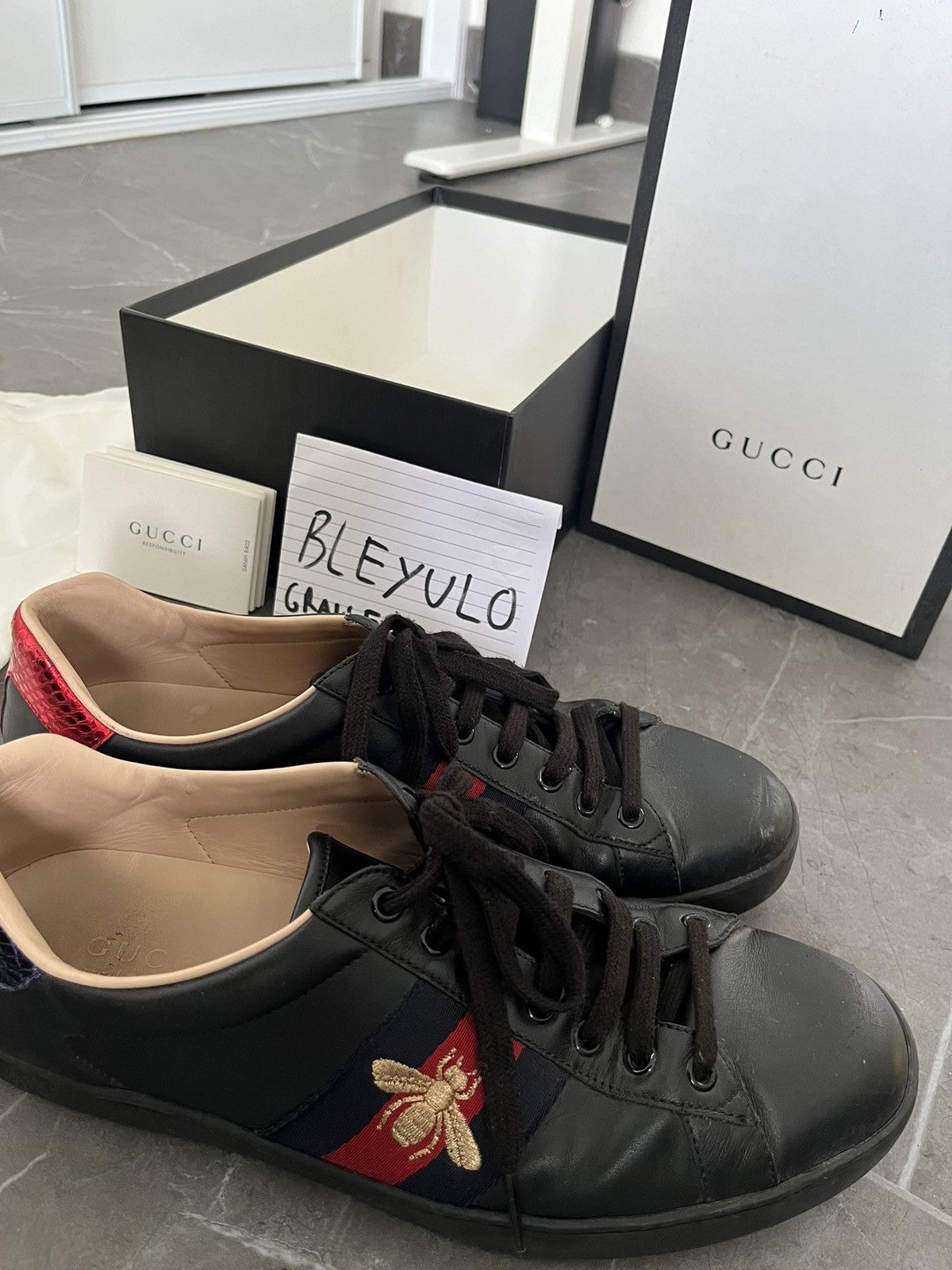 Gucci GUCCI MEN'S ACE TRAINER WITH EMBROIDERY Size US 10 / EU 43 - 2 Thumbnail