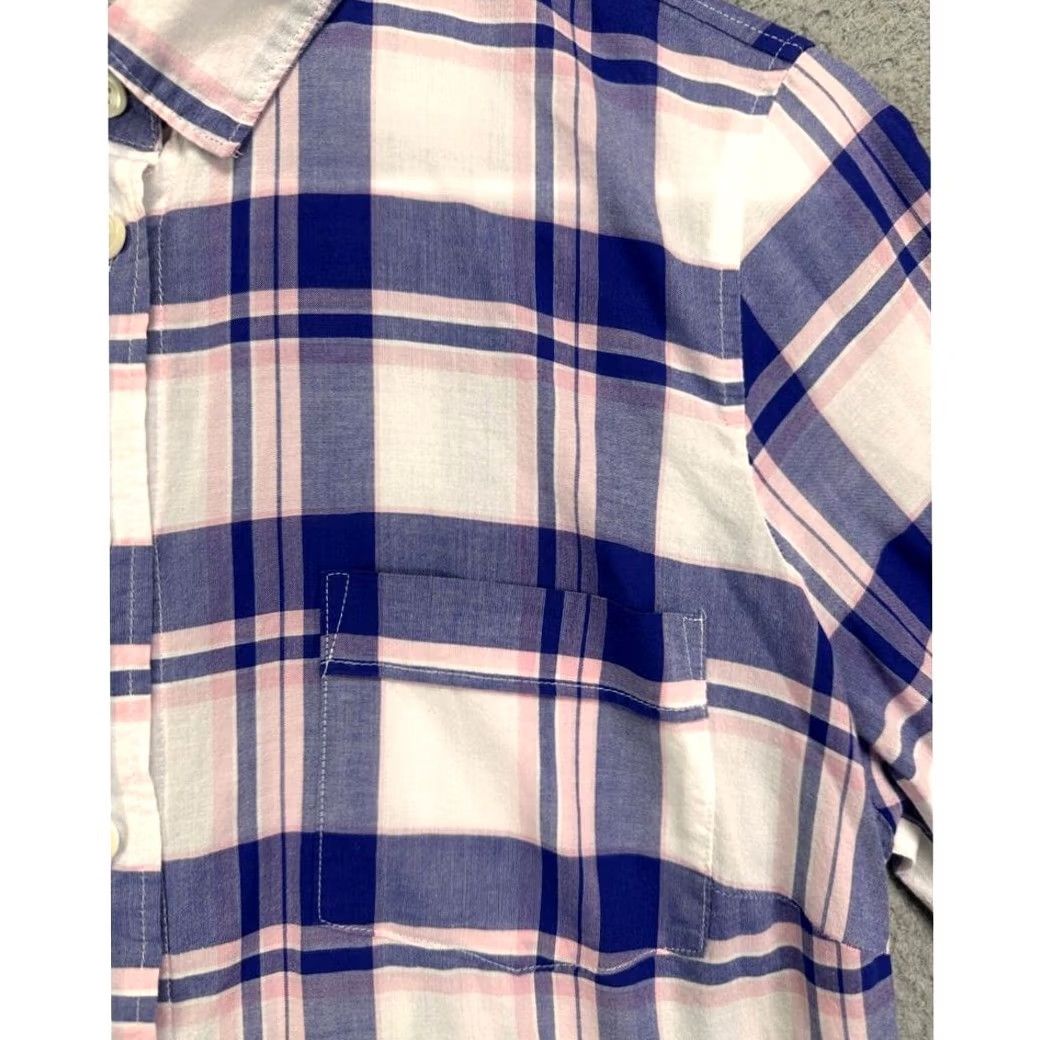 J.Crew J.CREW Button-Up Shirt Womens Medium Purple Plaid Long Sleeve Pockets Ladies Size M / US 6-8 / IT 42-44 - 6 Thumbnail