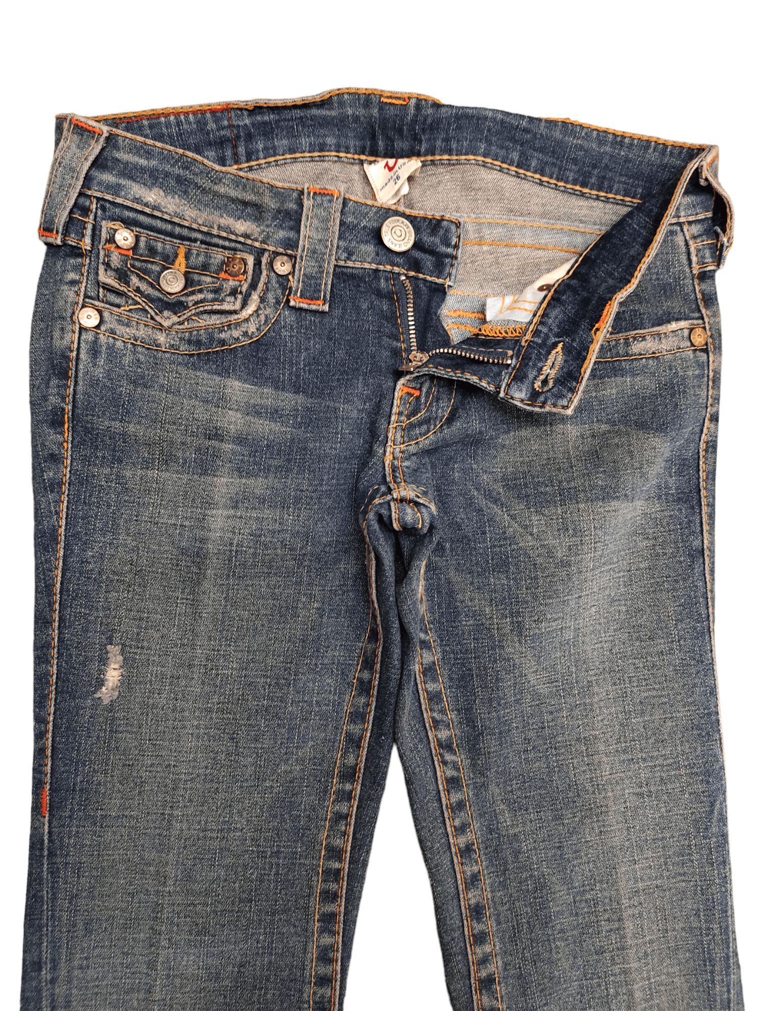 True Religion Flare Jeans True Religon Distress Faded Low Rise Boot Cut Size US 26 / EU 42 - 19 Thumbnail