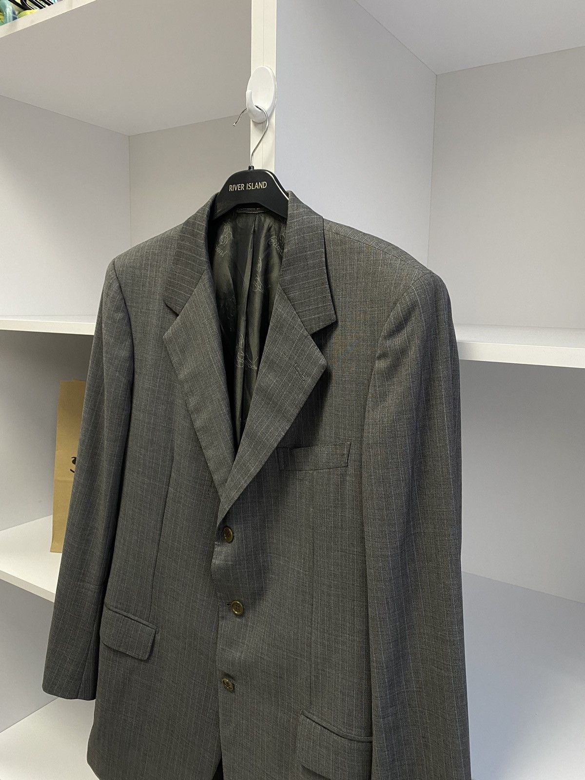 Brioni × Designer × Vintage Vintage Brioni Luxury Old Money Style Gray Blazer Size 54R - 6 Thumbnail