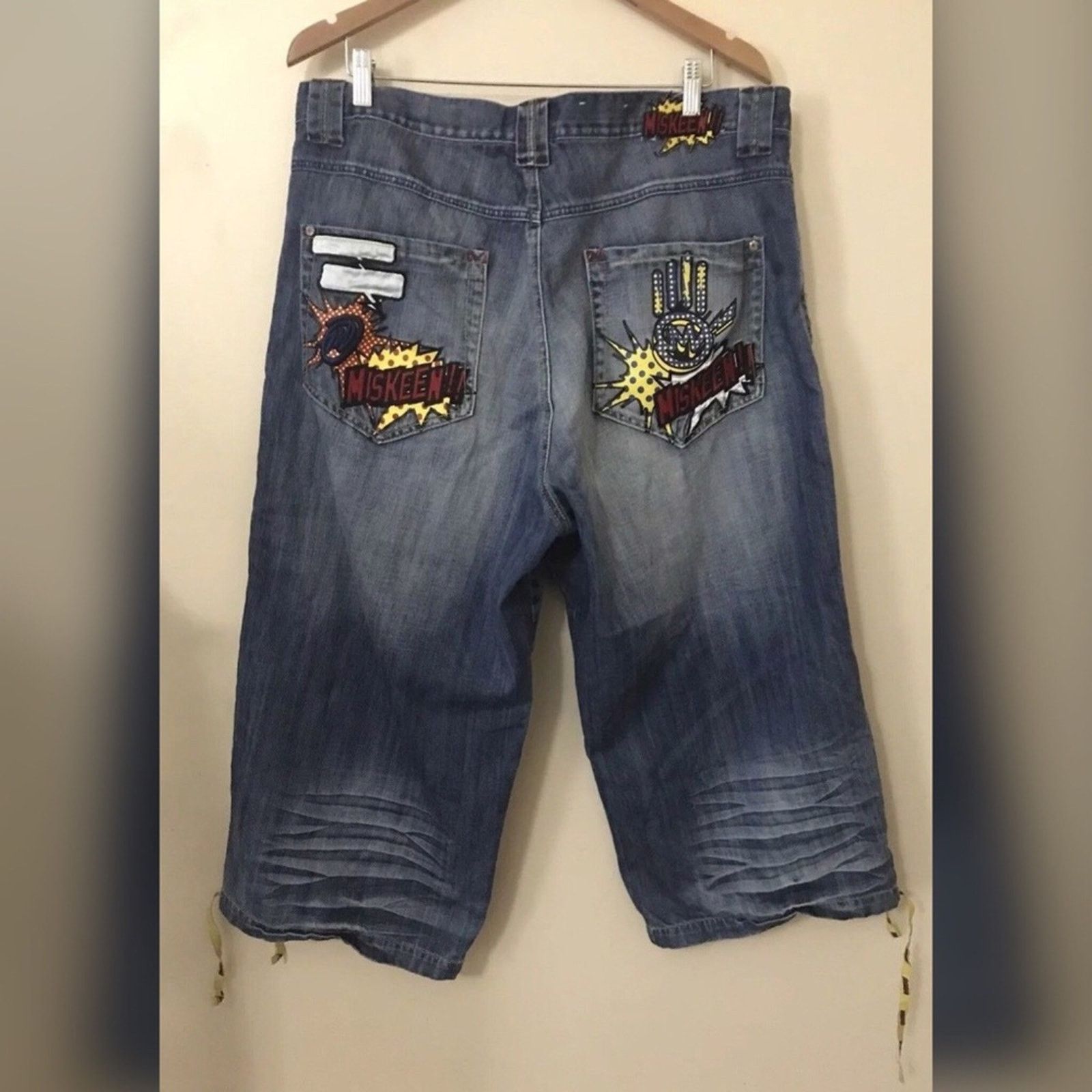 Other MISKEEN MSKN Embroidered Baggy Hip Hop Denim Jeans Size US 38 / EU 54 - 2 Thumbnail