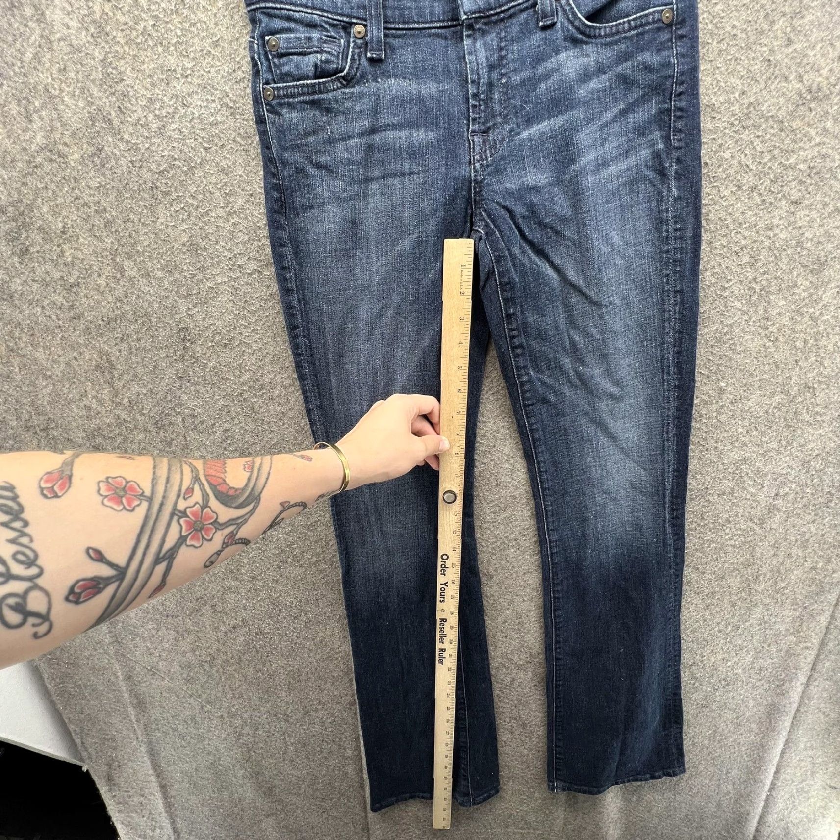 7 For All Mankind 7 For All Mankind Jeans Womens 24 Blue Medium Wash Bootcut Stretch Denim Pants Size 42" / US 20 - 4 Thumbnail