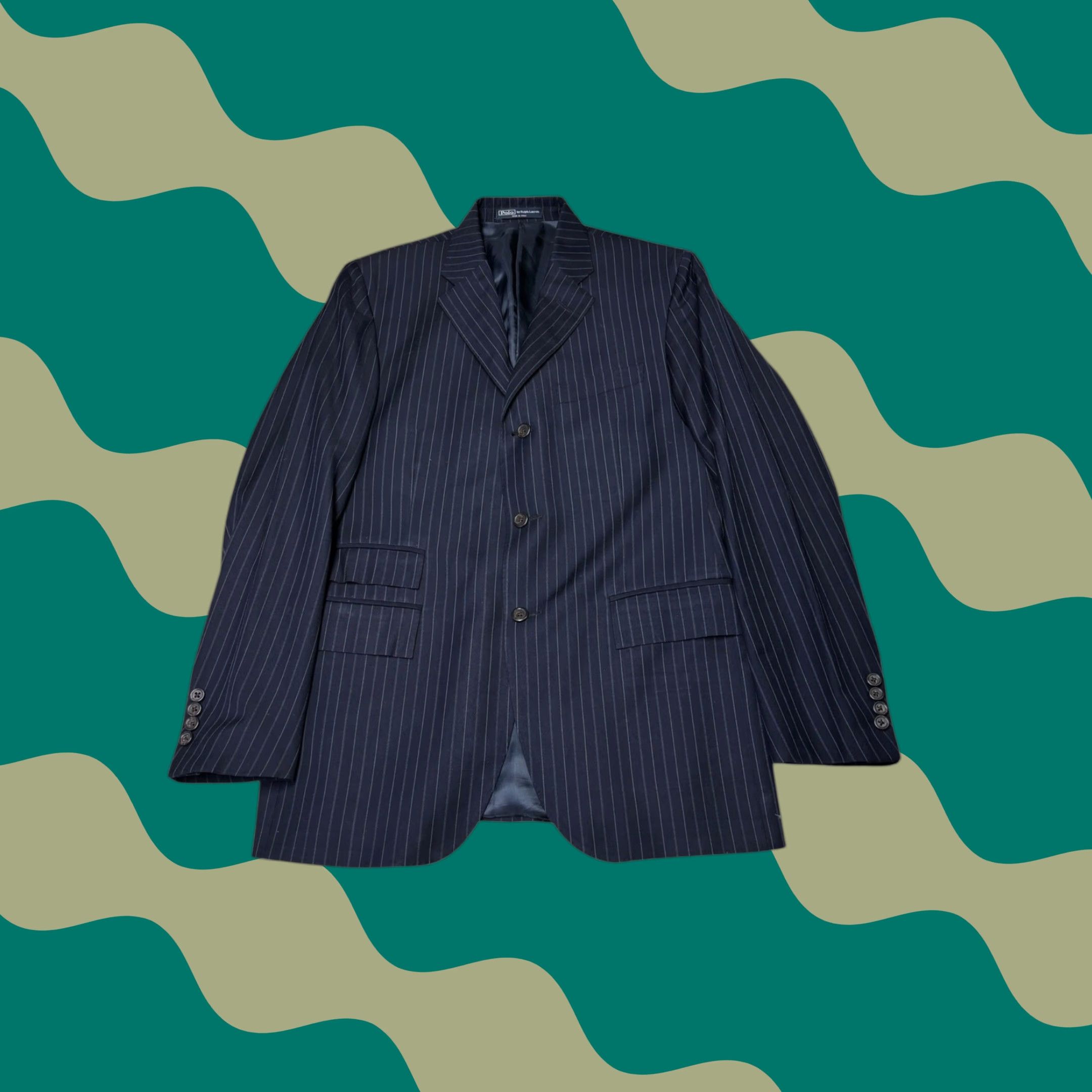 Polo Ralph Lauren Polo Ralph Lauren Blazer Navy Pinstripe Wool 2 Piece Italian Made 40R Classic Single-Breasted Mens Blazer Mens Navy Pinstripe Wool Blazer 40R Italy Size US L / EU 52-54 / 3 - 1 Thumbnail