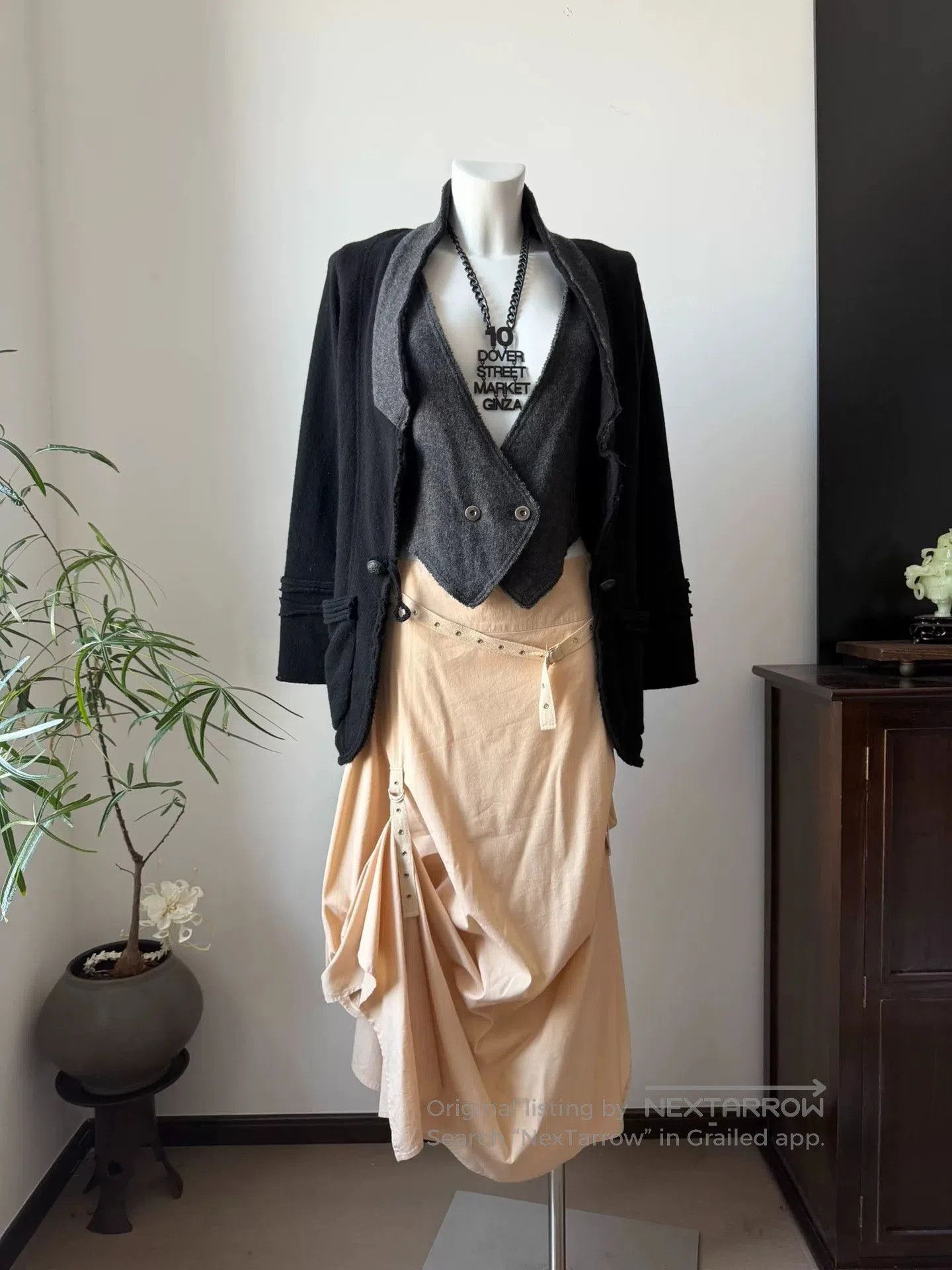 Other Japanese Dark Fake Two-Piece Wool Coat. Size S / US 4 / IT 40 - 2 Thumbnail