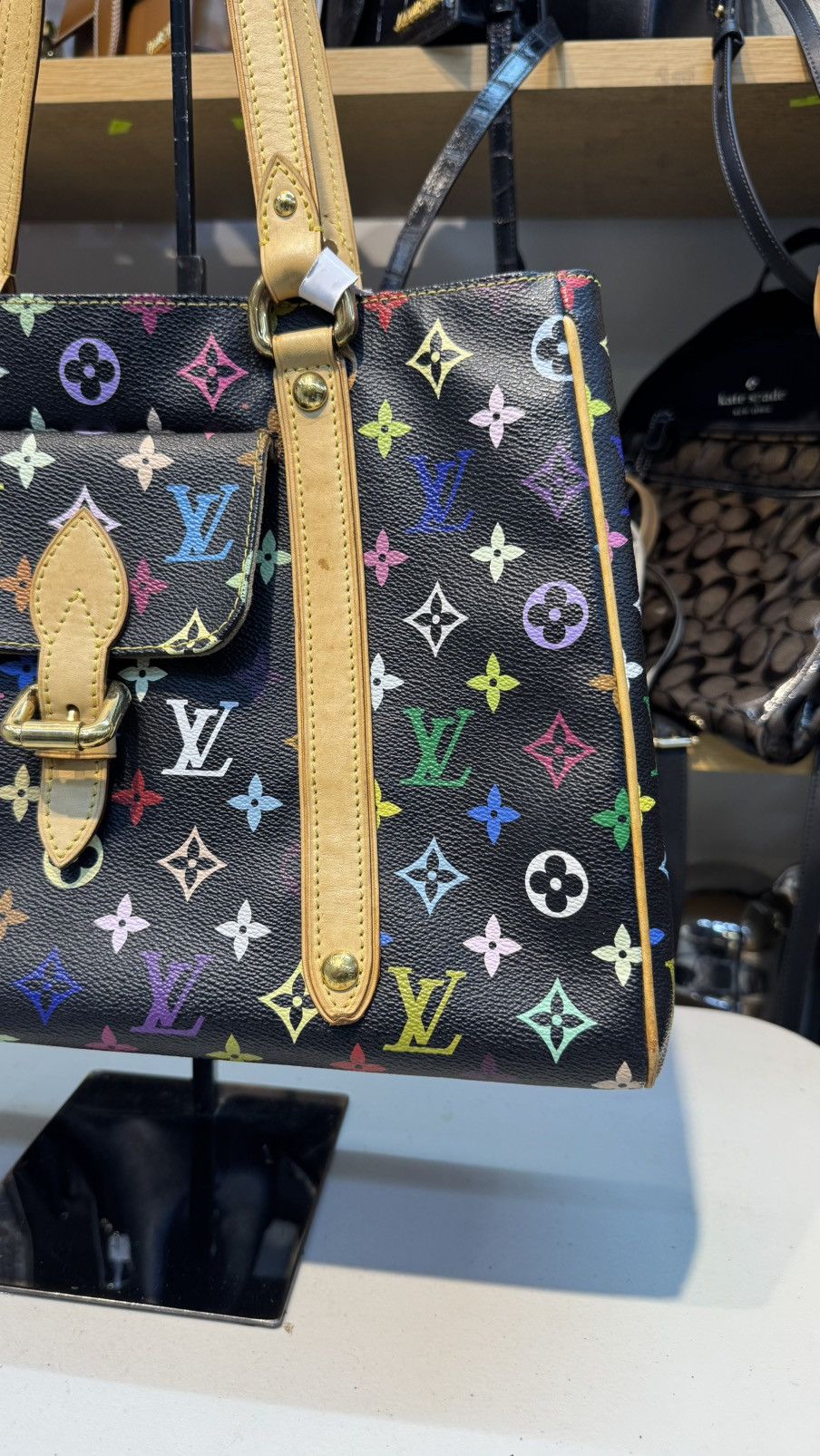 Louis Vuitton Louis Vuitton Black Multicolor Aurelia MM Shoulder Bag Size ONE SIZE - 3 Thumbnail