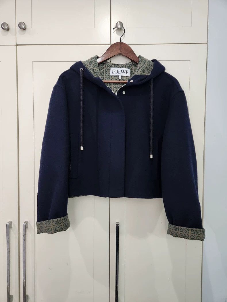 Loewe Loewe Midnight blue wool jacket with LOGO zipper and hood Size XS / US 0-2 / IT 36-38 - 1 Thumbnail