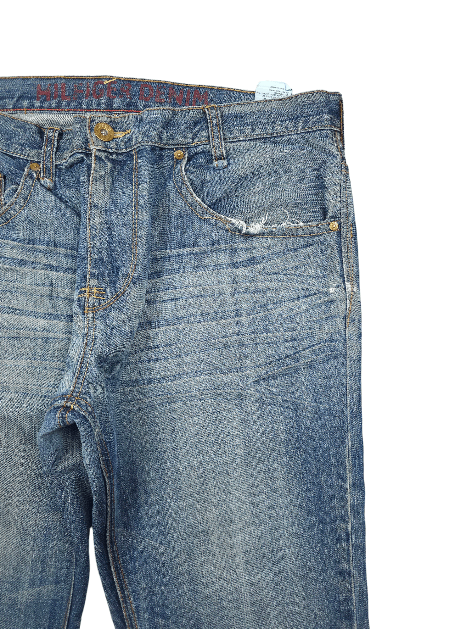 Japanese Brand × Tommy Hilfiger 💎 Size 38/30 Distressed Washed Ripped Baggy Denim Jeans Size US 38 / EU 54 - 4 Thumbnail