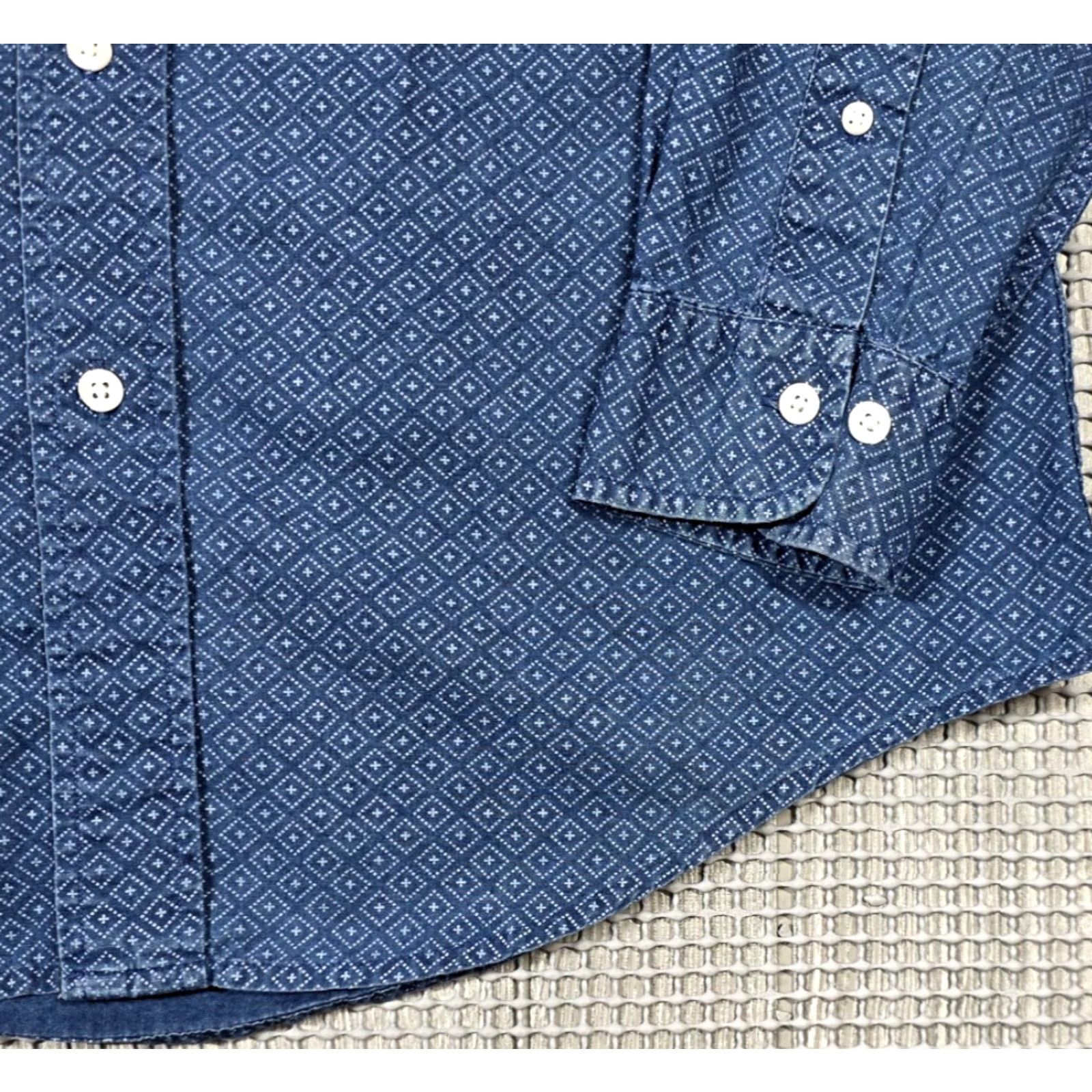 Brooks Brothers Brooks Brothers Shirt Regent Diamond Print Chambray Long Sleeve M Blue Men Size US M / EU 48-50 / 2 - 5 Thumbnail