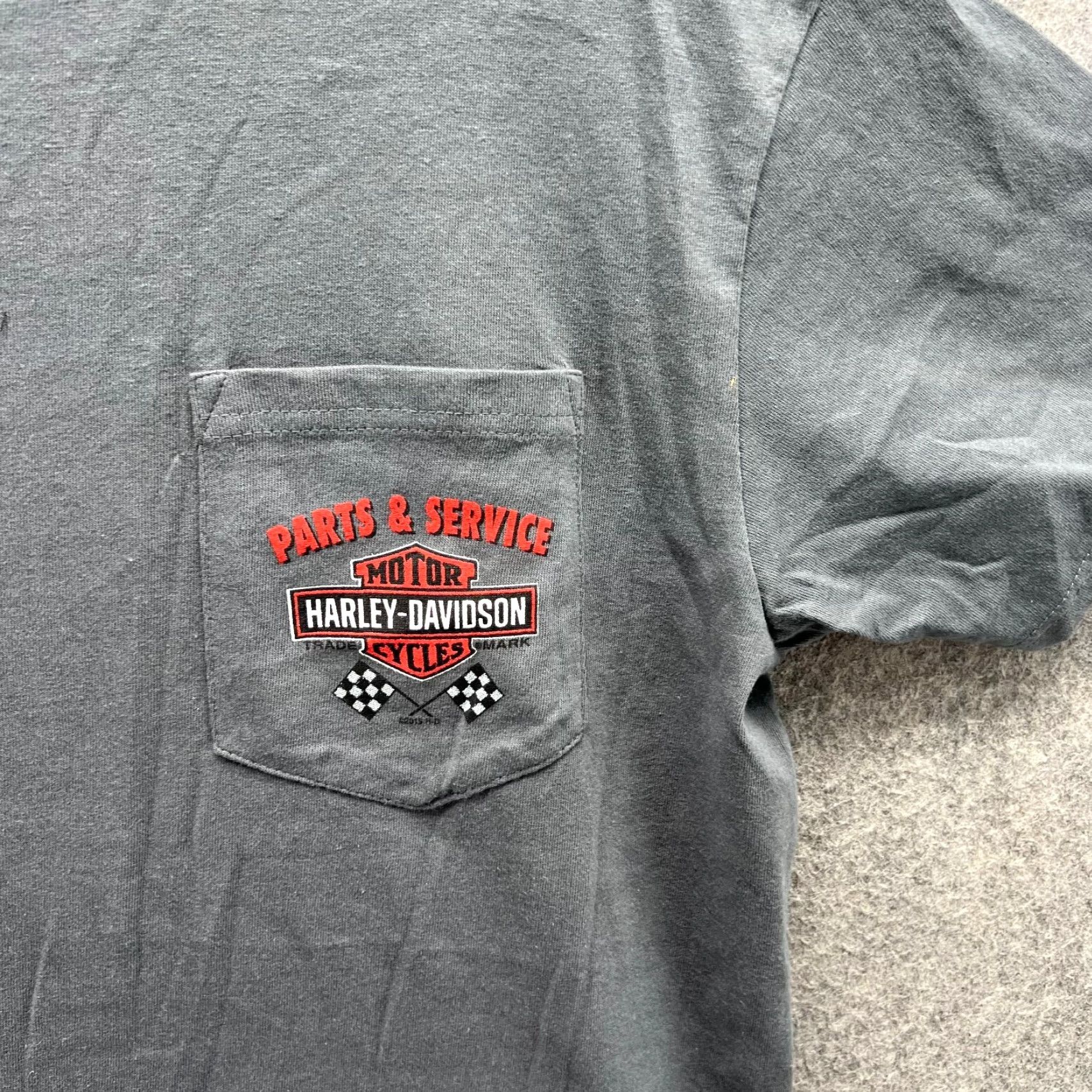 Harley Davidson Harley-Davidson Shirt Men Medium Gray Crewneck Cotton Motorcycle Pocket 2018 Vintage Logo T-Shirt Size US M / EU 48-50 / 2 - 5 Thumbnail