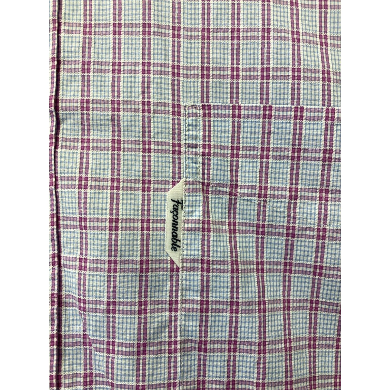 Faconnable Façonnable Shirt Mens Size L Pink Plaid Casual Button Up Long Sleeve /73-74 Size US L / EU 52-54 / 3 - 4 Thumbnail