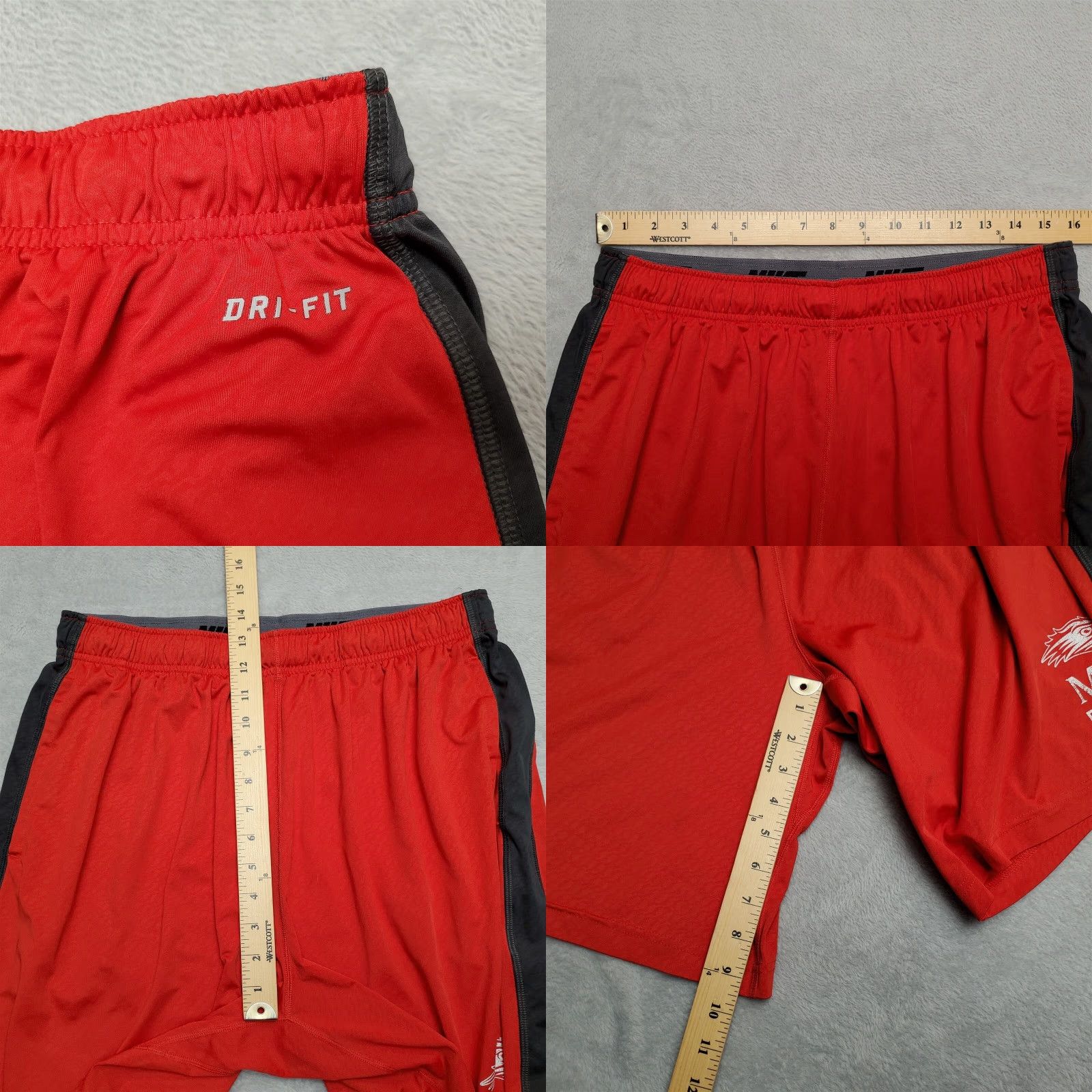Nike Nike Shorts Mens L Red Football Running Dri-Fit Elastic Waist Pockets Training Fly Lightweight Casual Athletic Executive? Size US 33 - 8 Thumbnail