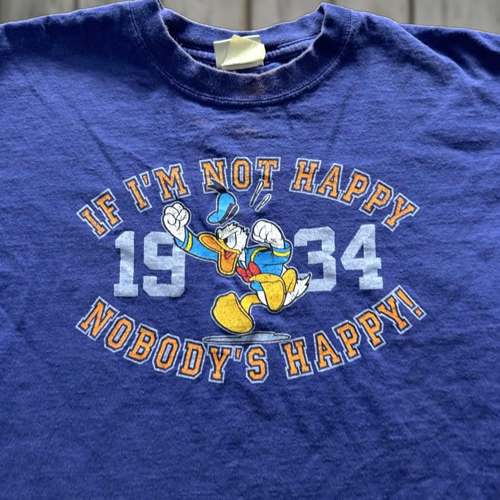 Disney VINTAGE Disney Store Donald Duck Shirt Mens L Blue Graphic Tee Cartoon Size US L / EU 52-54 / 3 - 1 Thumbnail