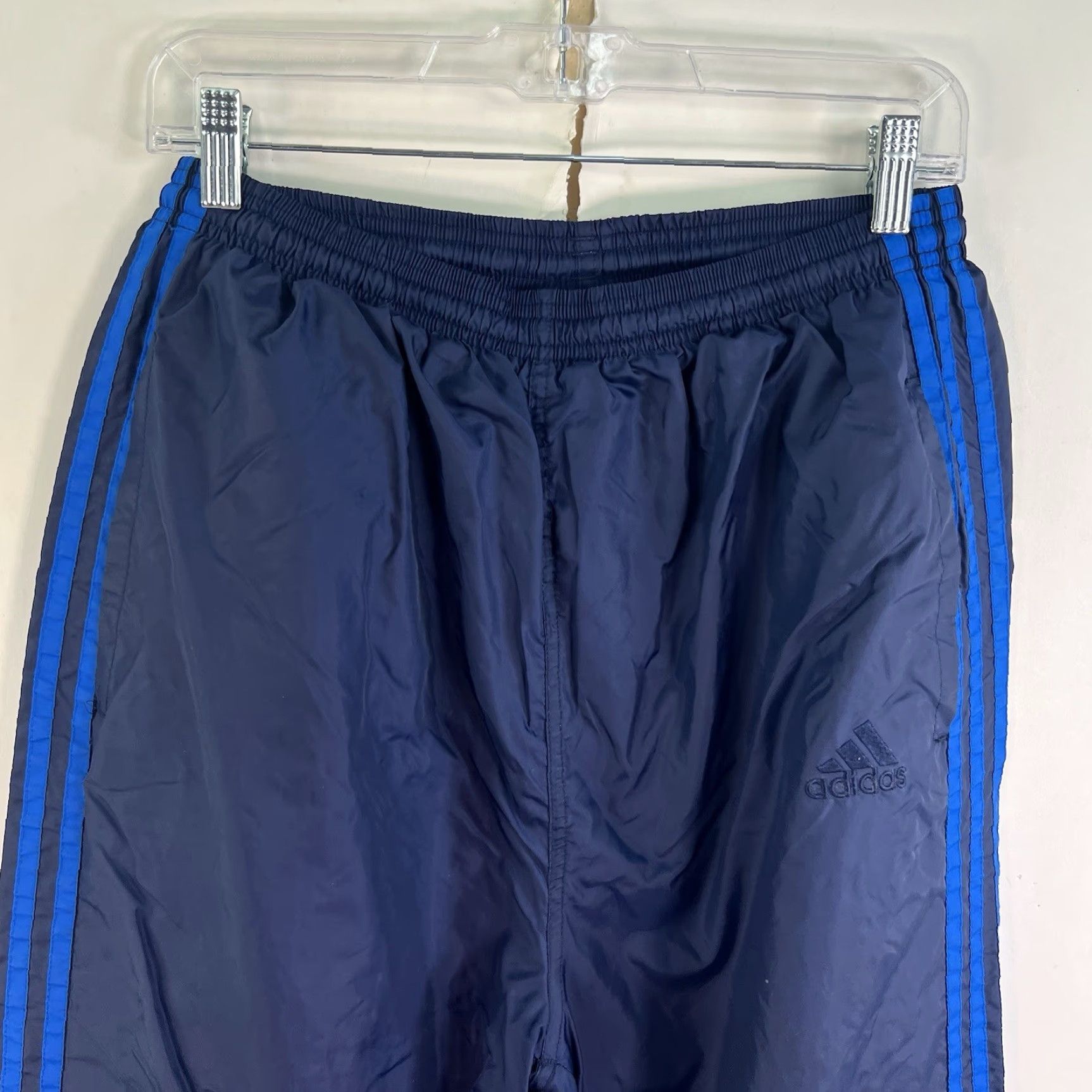 Adidas VINTAGE adidas Men's Track Pants Size L Tapered Fit Activewear Softshell Blue 90s Athleisure Size US 33 - 3 Thumbnail