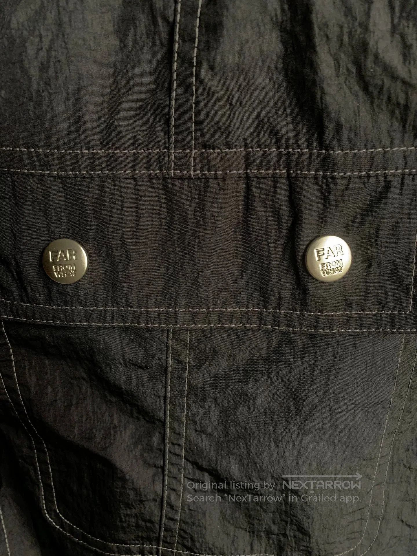 Far Afield Far Archive Black White Zip Nylon Pants. Size US 26 / EU 42 - 4 Thumbnail