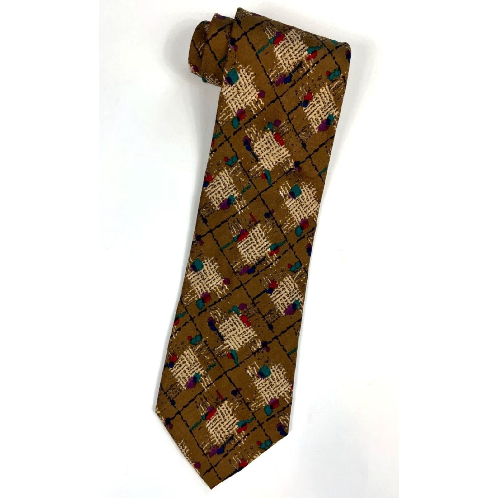Hugo Boss VINTAGE Hugo Boss Silk Tie Abstract Made in Italy Men's Vintage Silk Tie Size ONE SIZE - 2 Thumbnail
