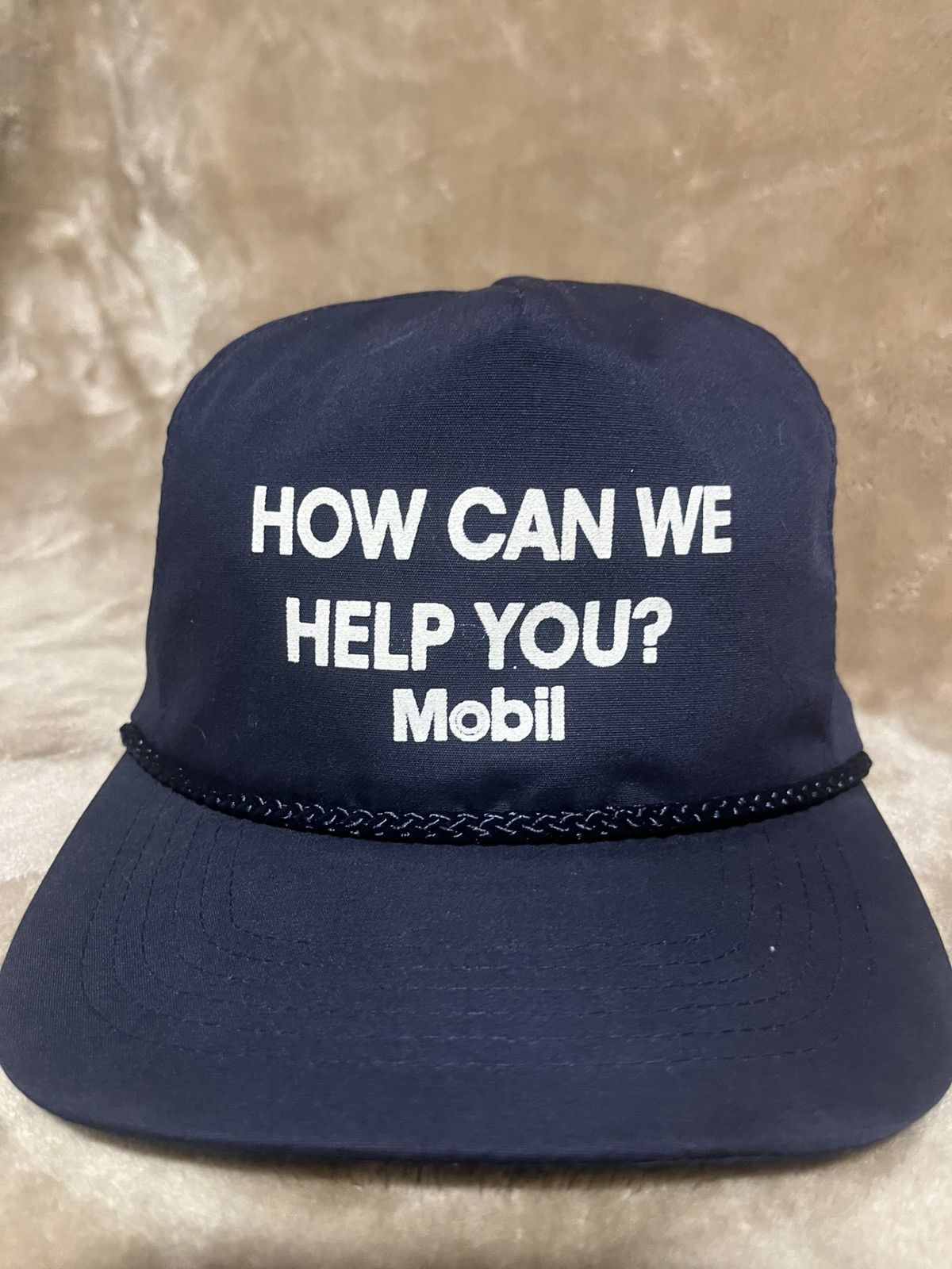 Other Vintage How Can We Help You Mobil Oil Trucker cord SnapBack Size ONE SIZE - 2 Thumbnail