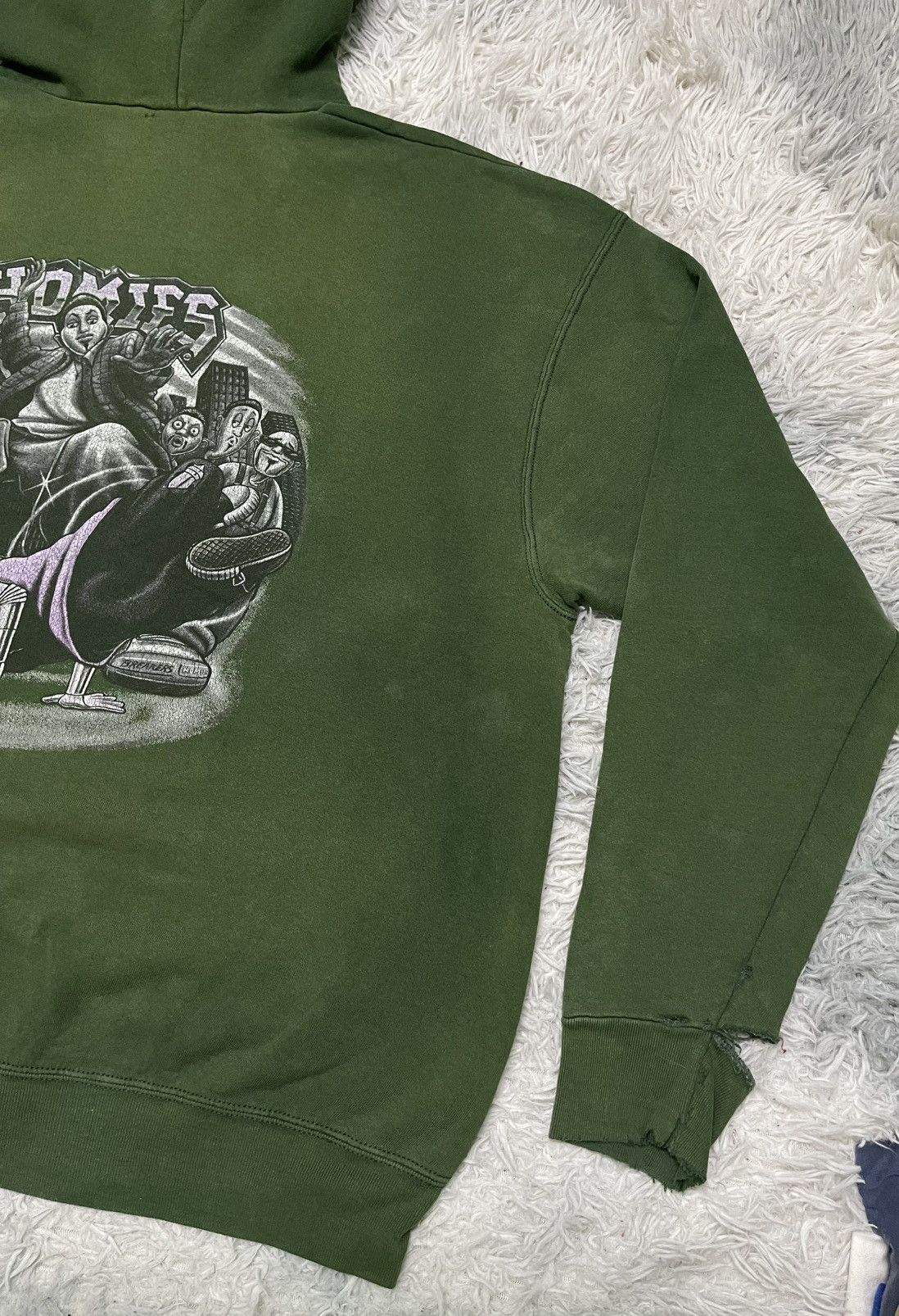 Fruit Of The Loom × Rap Tees RARE 90s HOMIES HIP HOP DANCE HOODIE XXL DISTRESSED Size US XXL / EU 58 / 5 - 15 Thumbnail