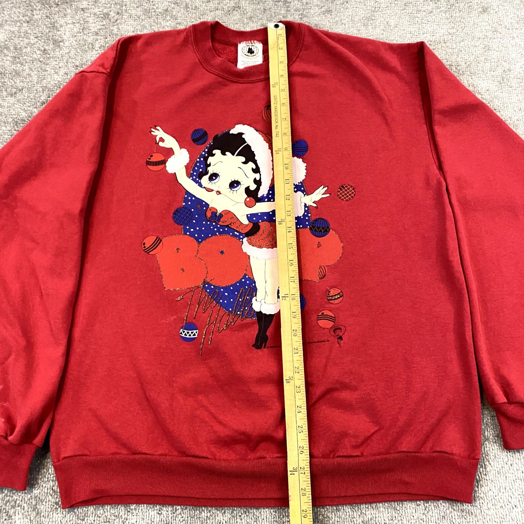 Vintage VTG Betty Boop Sweatshirt Mens L/XL Red Christmas Holidays Pullover Crewneck 90s Shirt Size US L / EU 52-54 / 3 - 6 Thumbnail