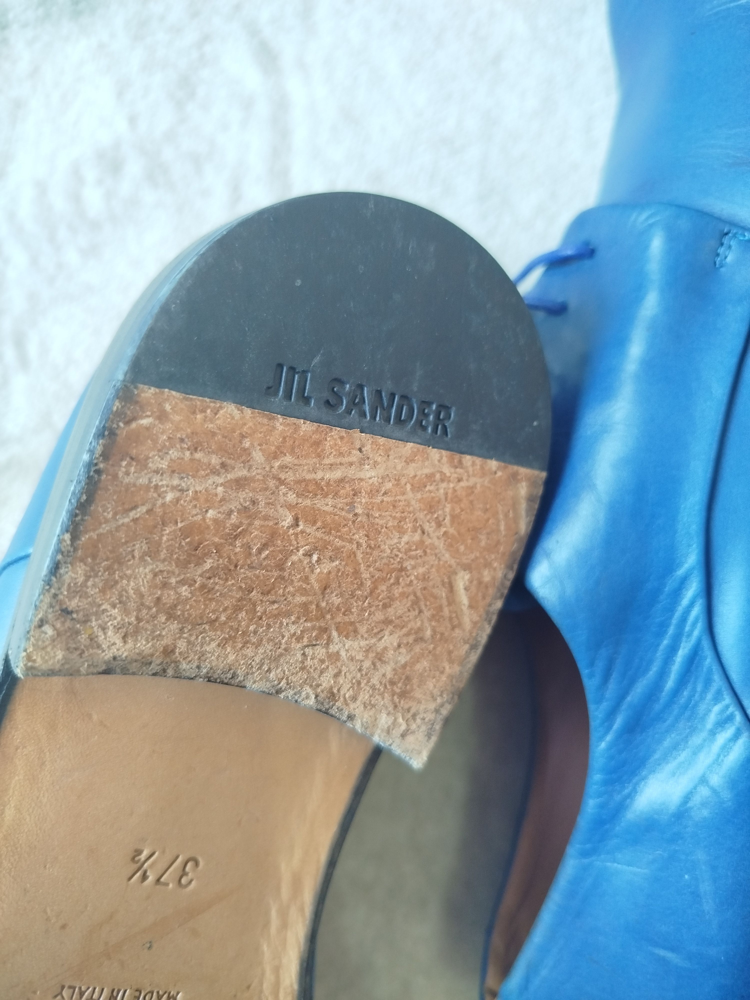 Jil Sander JIL SANDER cobalt blue leather derby shoes Size US 7.5 / IT 37.5 - 7 Thumbnail