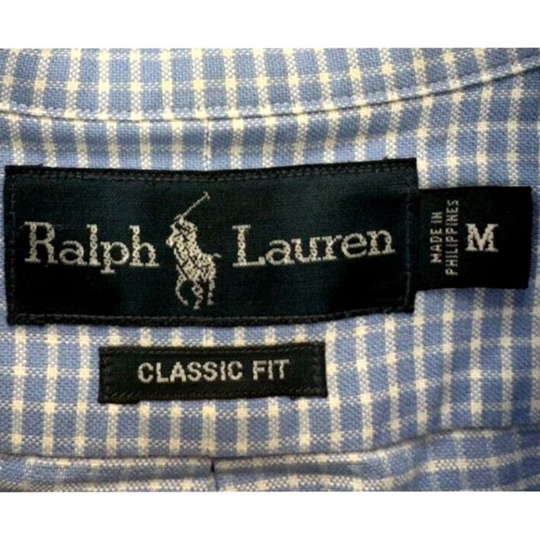 Ralph Lauren VINTAGE Ralph Lauren Shirt Mens Medium Blue Grid Check Pink Pony Classic Fit Button Down Size US M / EU 48-50 / 2 - 4 Thumbnail