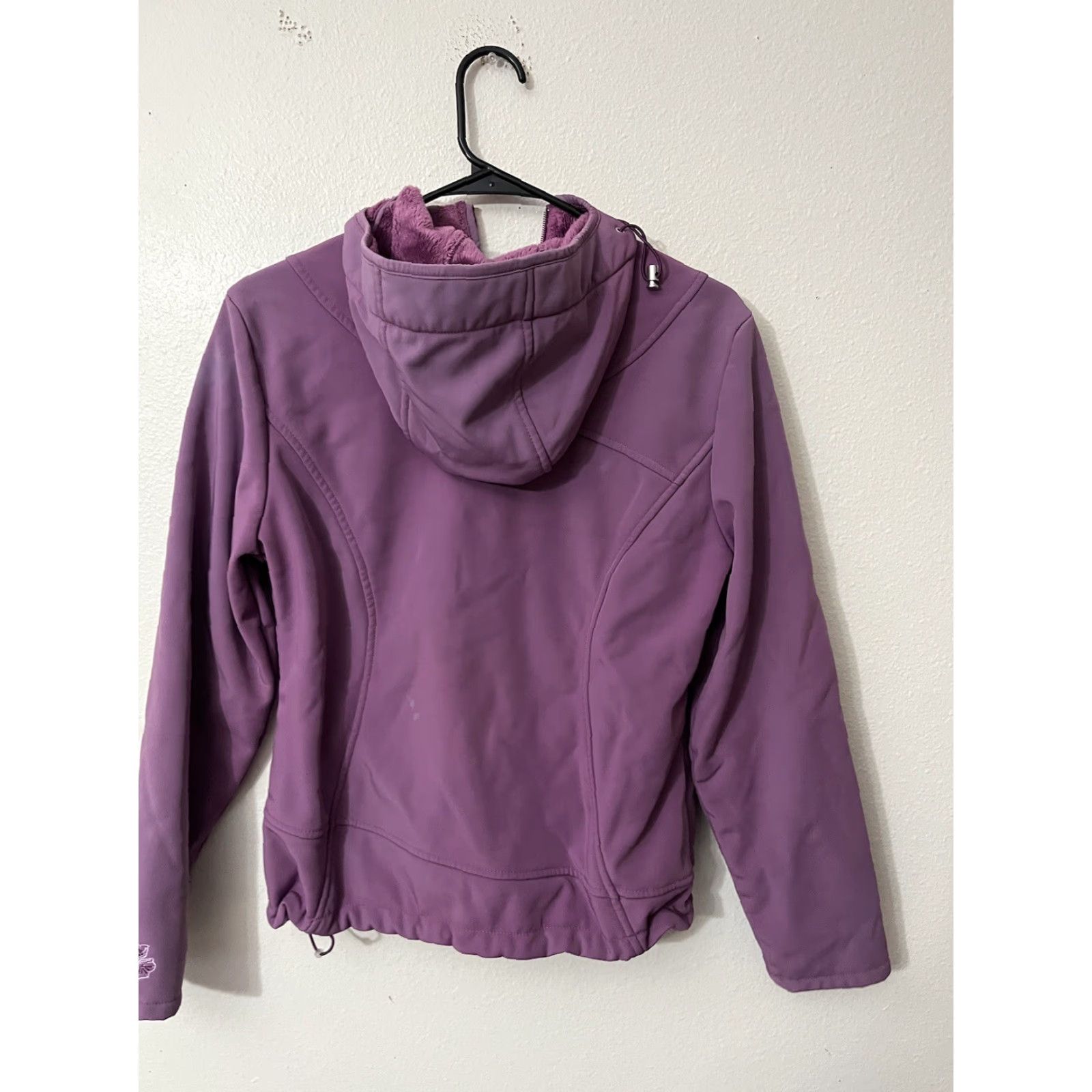 Vintage LL Bean Jacket XS Petite Womens Purple Fleece Floral Embossed Zipped Pockets Size XS / US 0-2 / IT 36-38 - 3 Thumbnail
