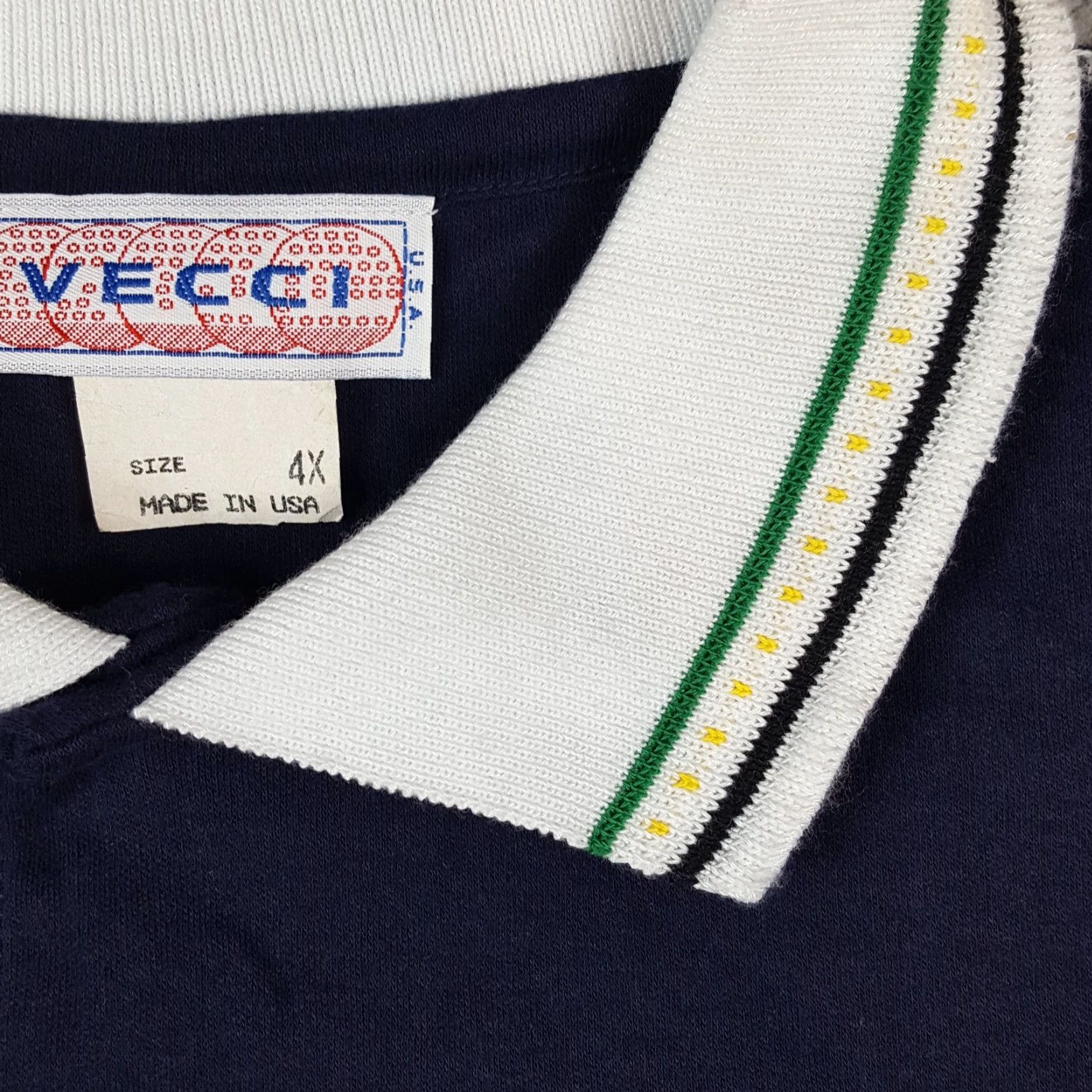 Vintage Vintage 90s Preppy Collared Polo Men's Size 4X Short Sleeve Golf Dress Shirt Size 48R - 3 Thumbnail