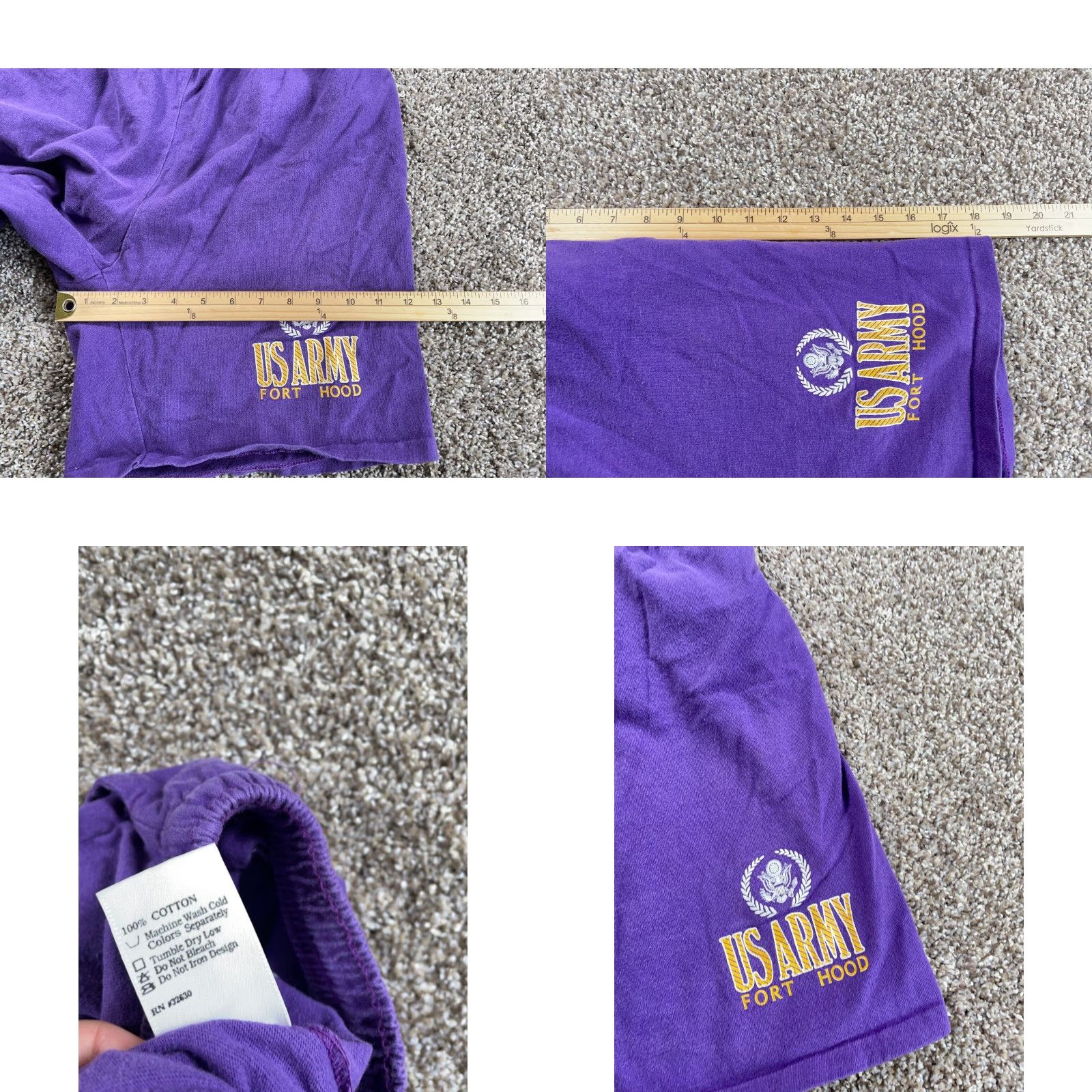 Vintage VINTAGE Jostens US Army Fort Hood Athletic Shorts Adult Large Purple 7" Inseam Casual Mens Size US 27 - 8 Thumbnail